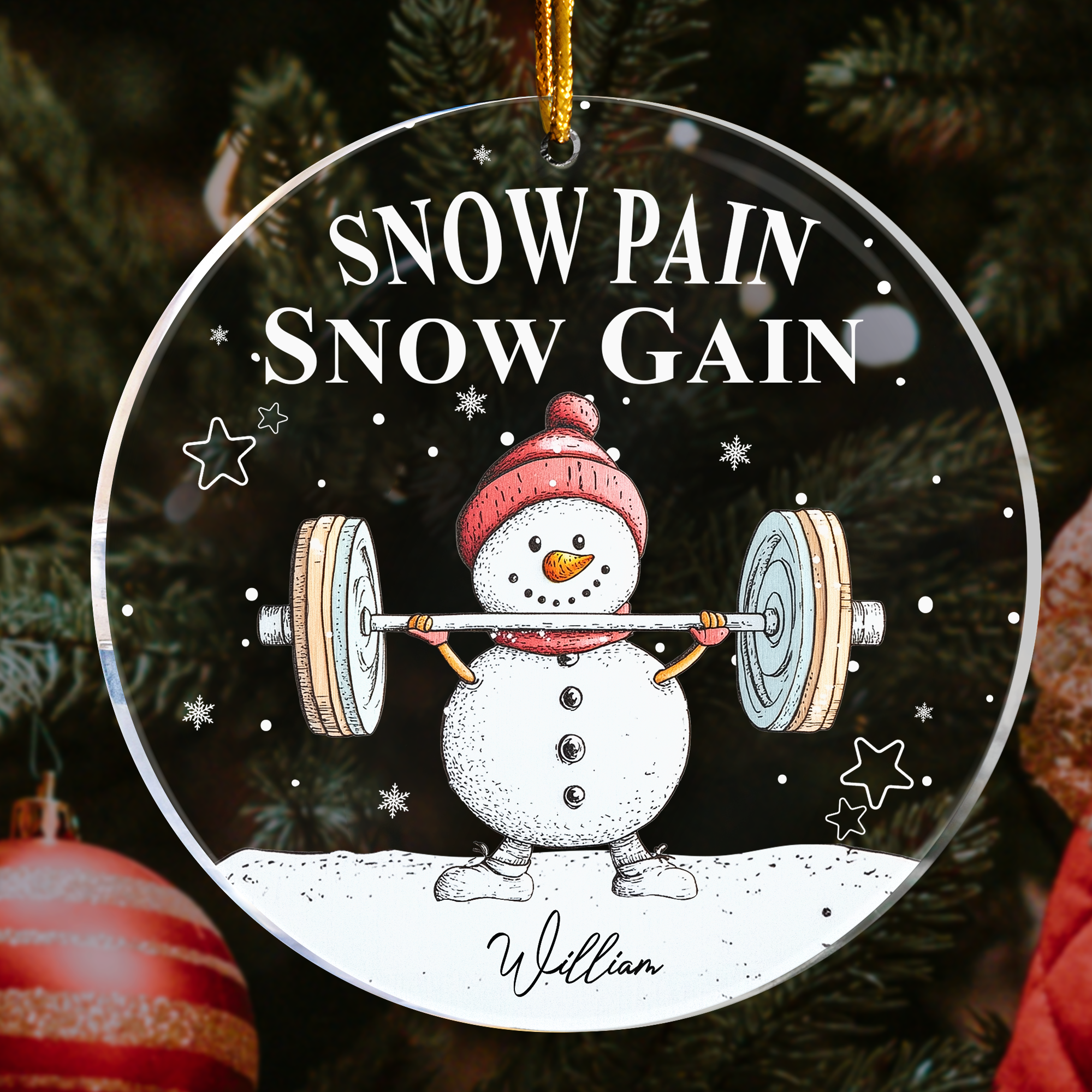 Snow Pain Snow Gain - Personalized Acrylic Ornament