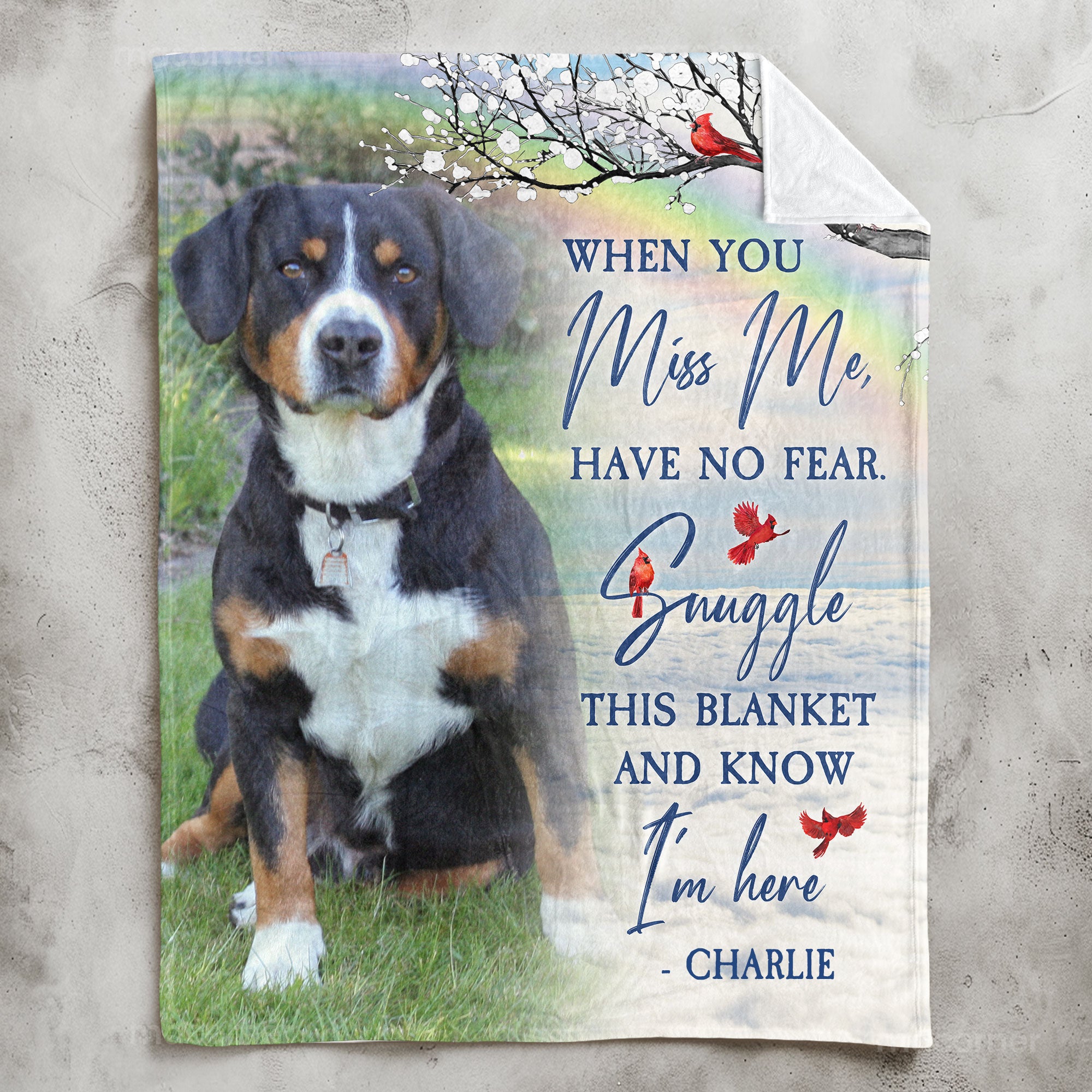 Snuggle This Blanket Memorial Pet Loss - Personalized Photo Blanket