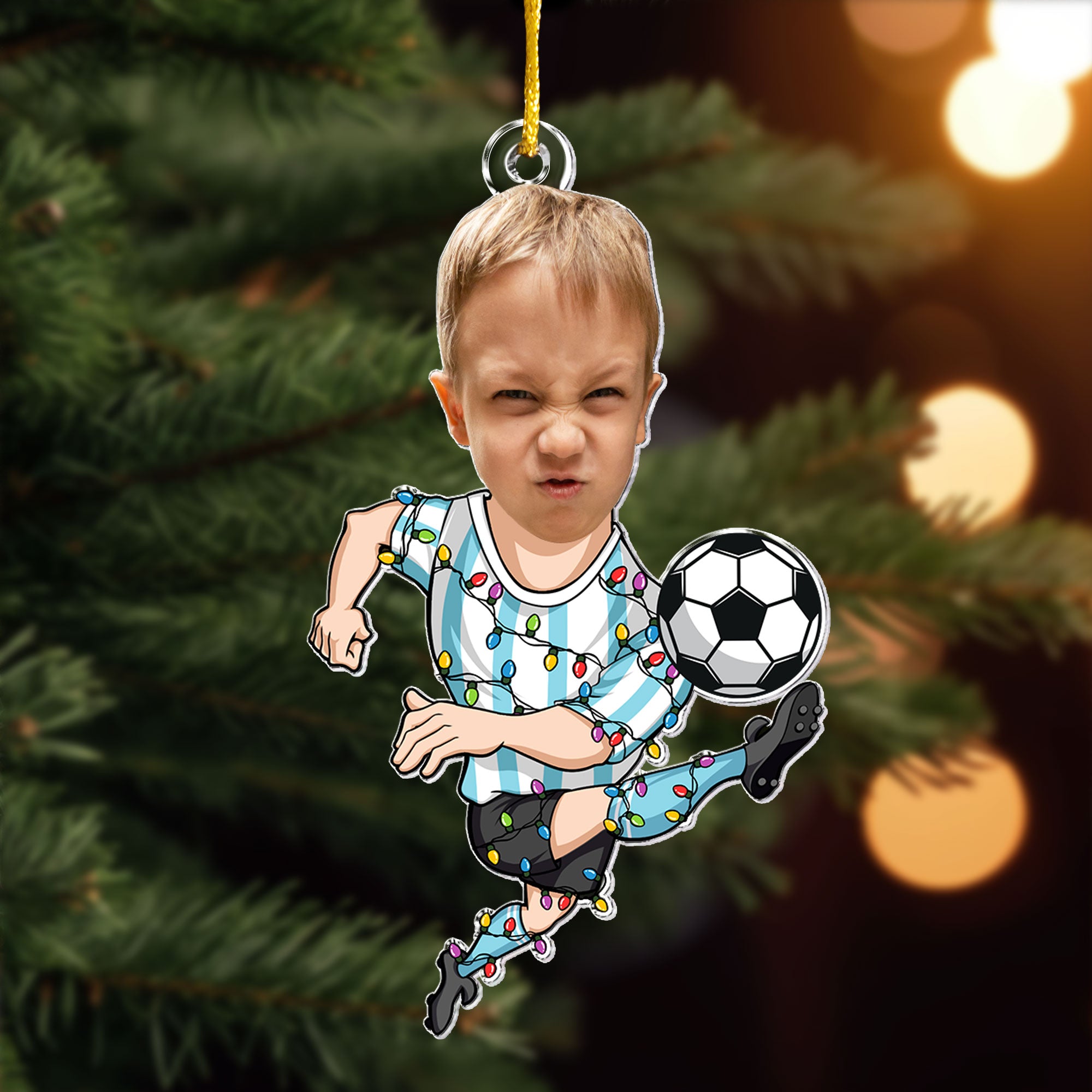 Soccer Players - Personalized Acrylic Photo Ornament