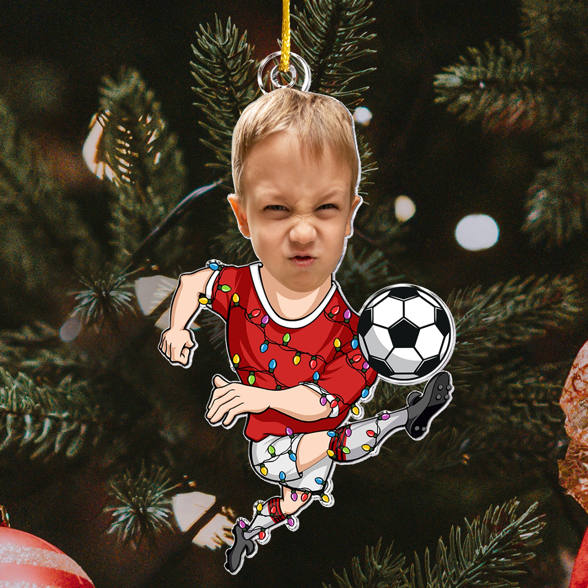 Soccer Players - Personalized Acrylic Photo Ornament