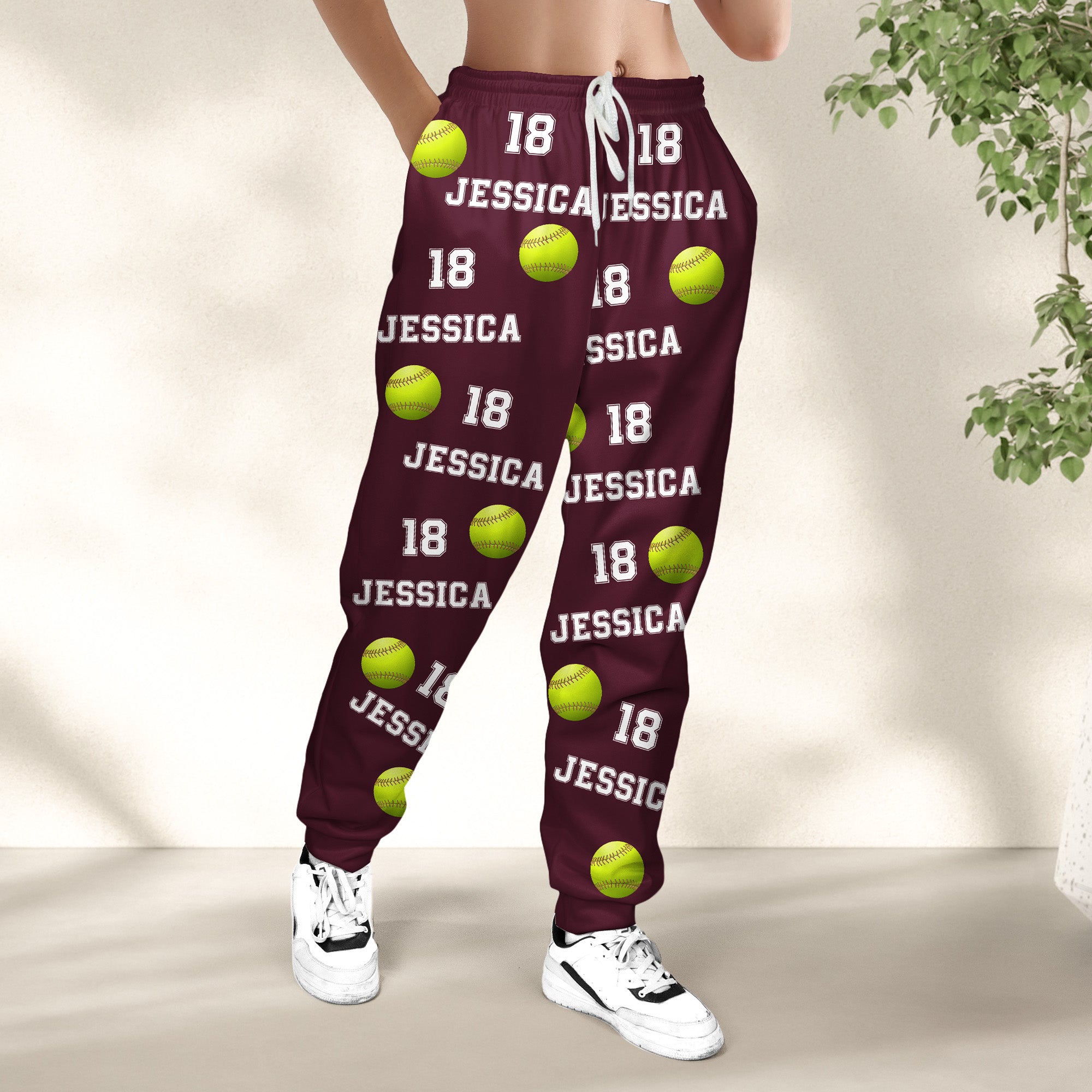 Softball Custom Name, Number - Personalized Sweatpants