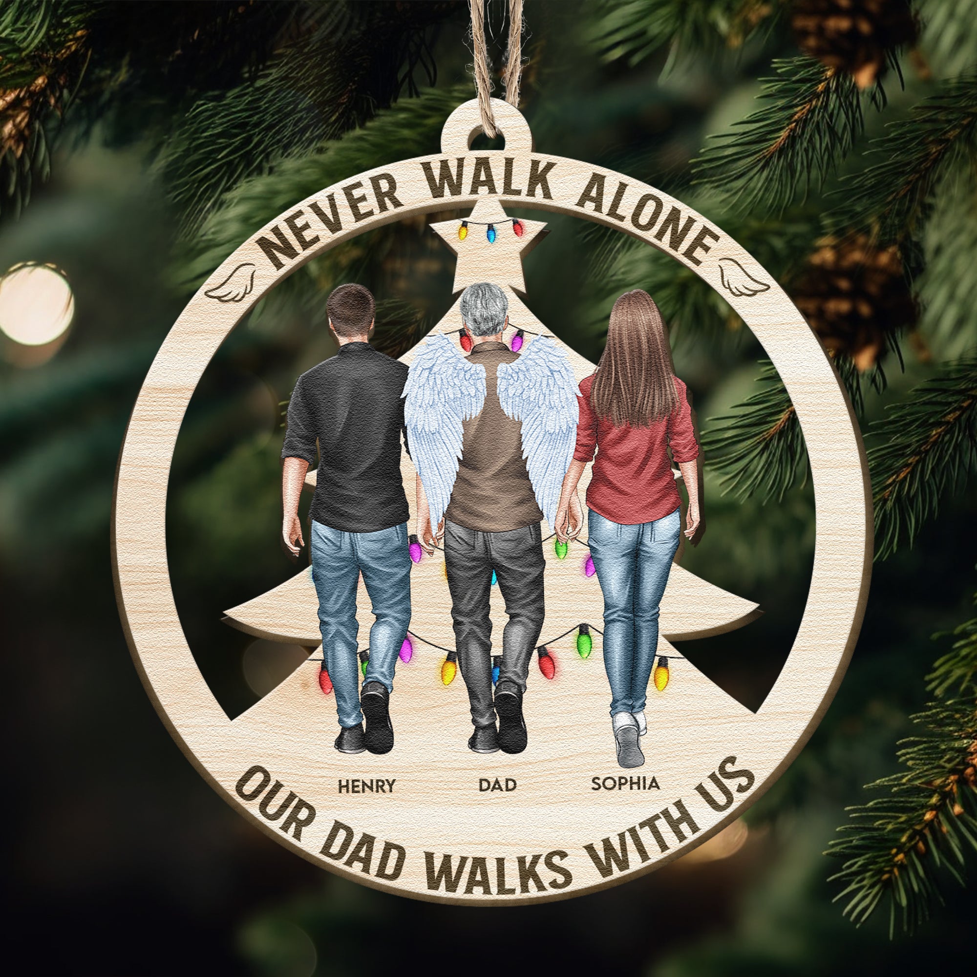 Someone Walks With Me - Personalized Wooden Ornament