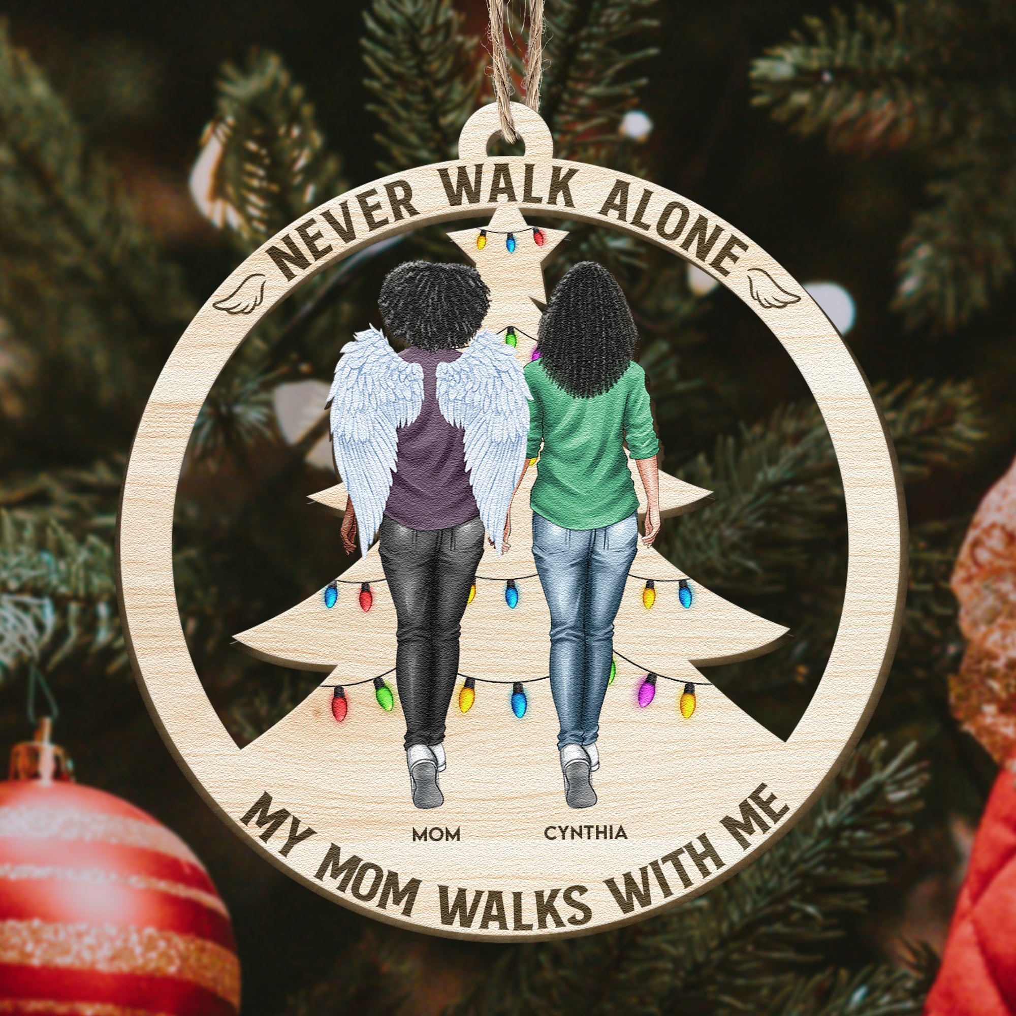 Someone Walks With Me - Personalized Wooden Ornament