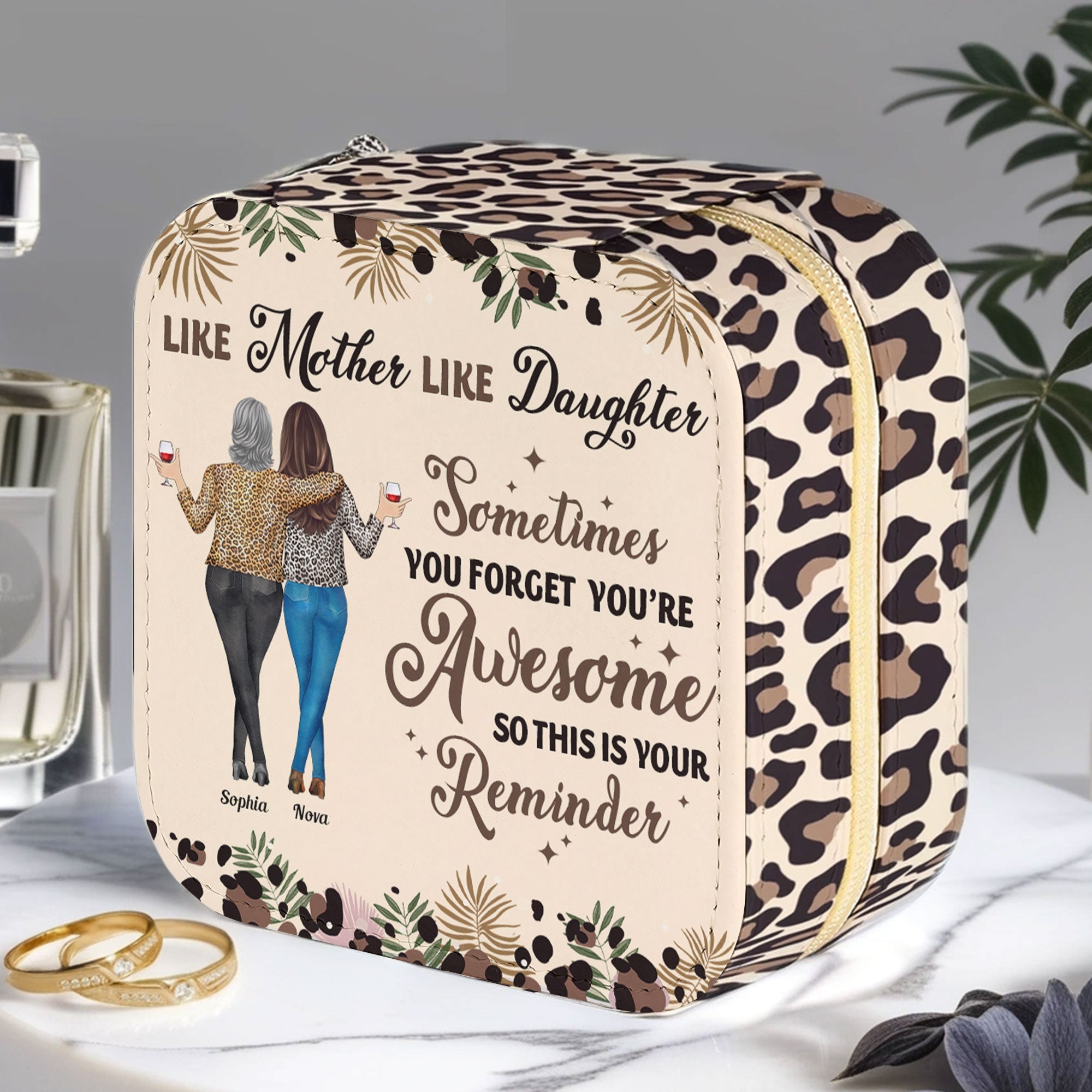 Sometimes You Forget You're Awesome For Mom Daughter - Personalized Jewelry Box