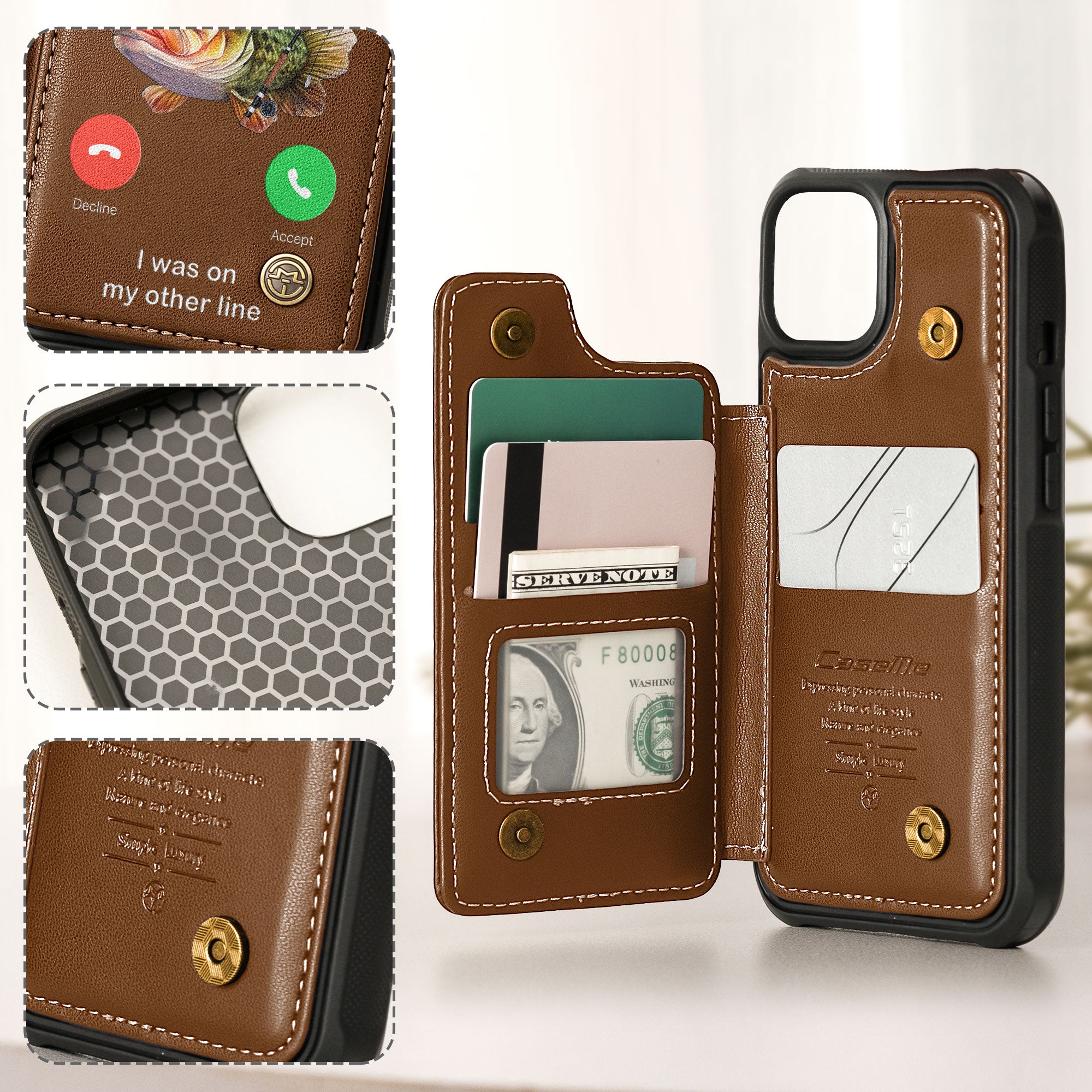 Sorry I Missed Your Call... I Was On My Other Line - Personalized Leather Flip Wallet Phone Case