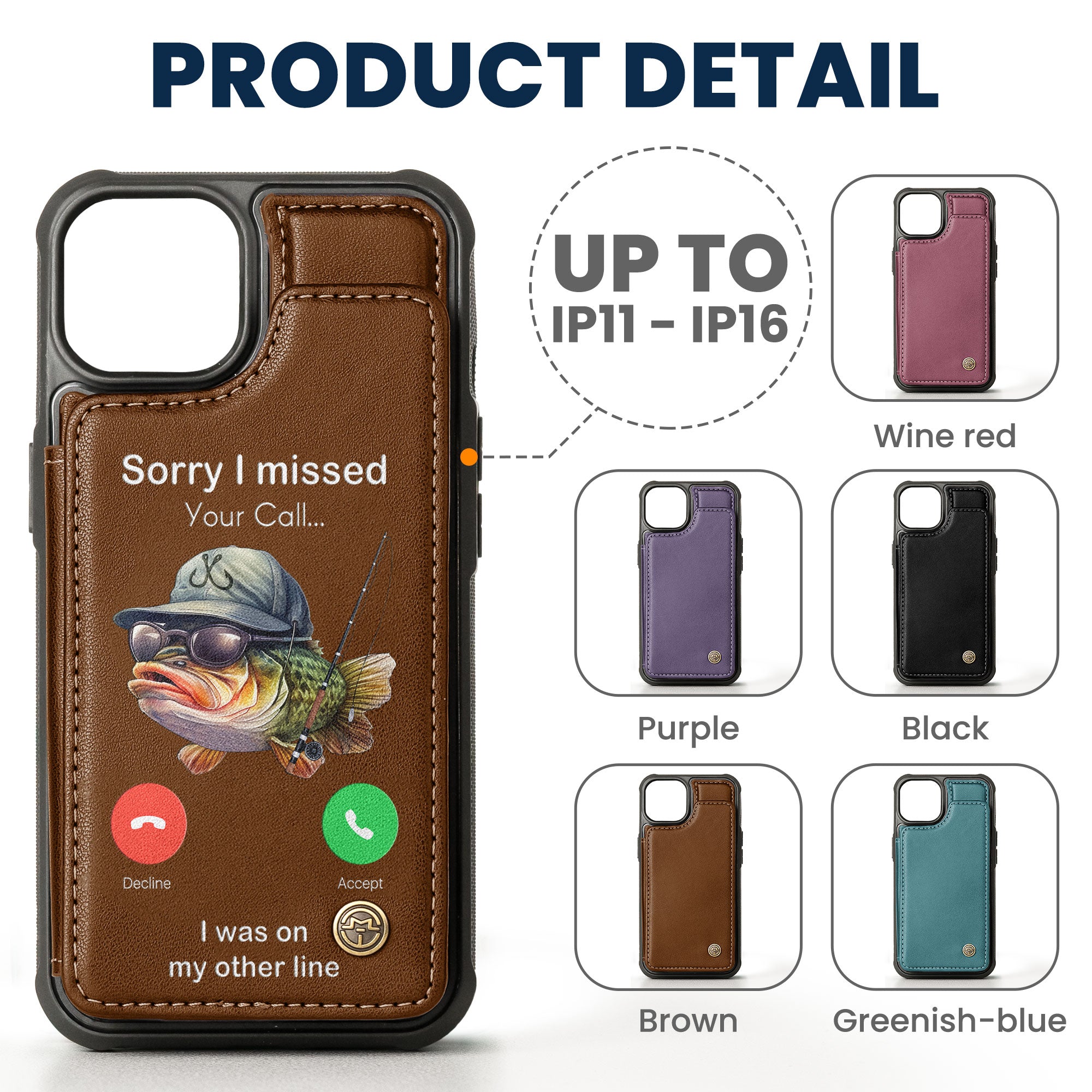 Sorry I Missed Your Call... I Was On My Other Line - Personalized Leather Flip Wallet Phone Case