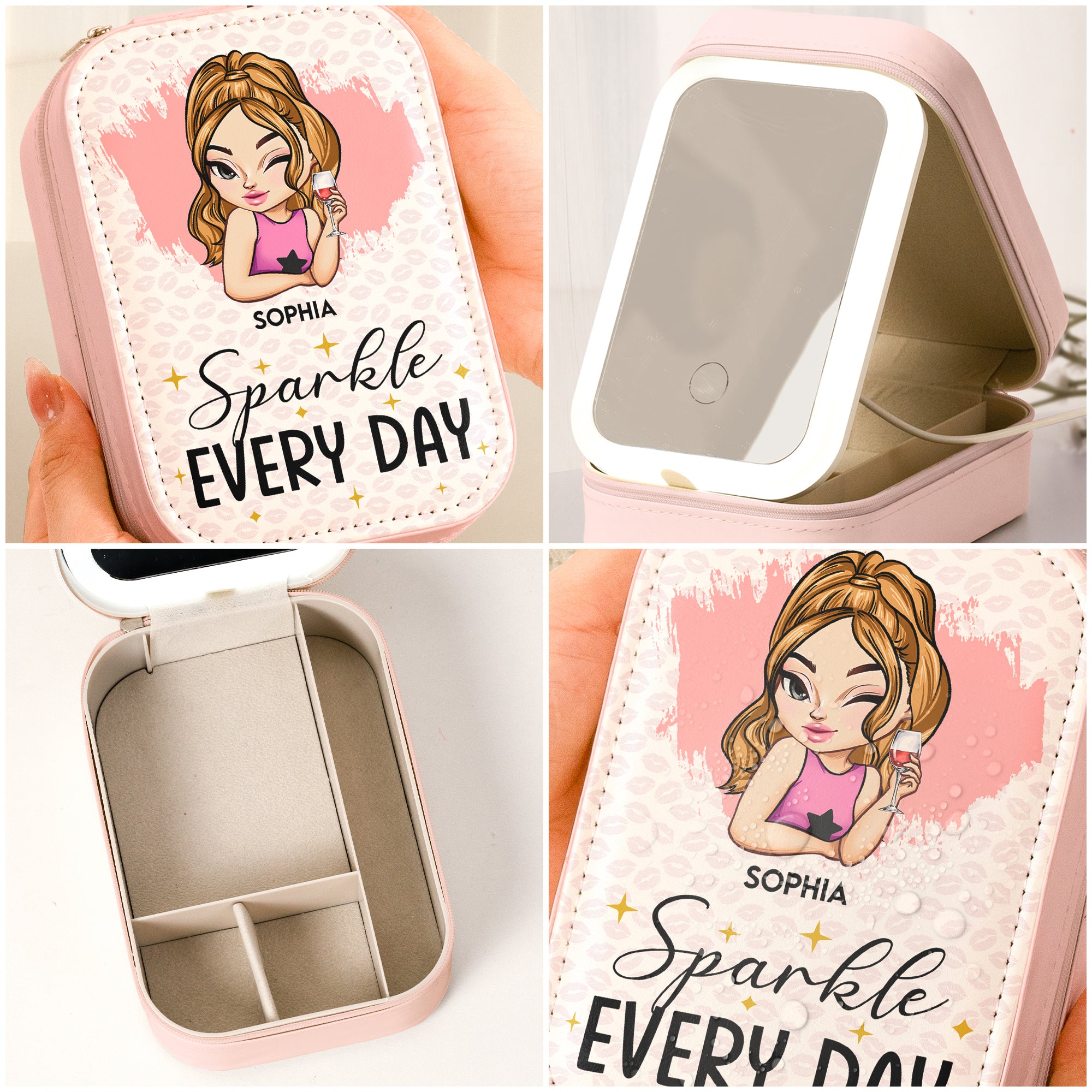 Sparkle Everyday - Custom Makeup Box With LED Mirror