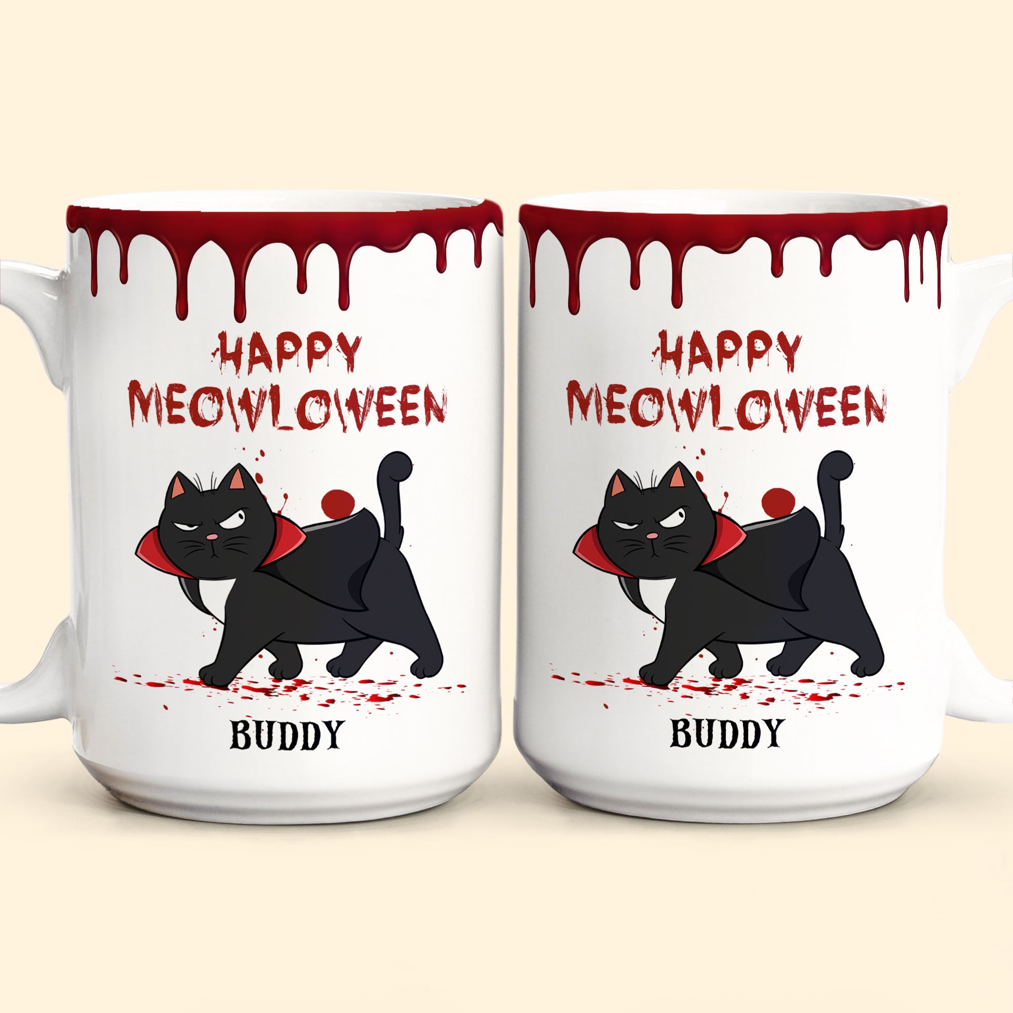 Spooky Fluffy Cat - Personalized Mug