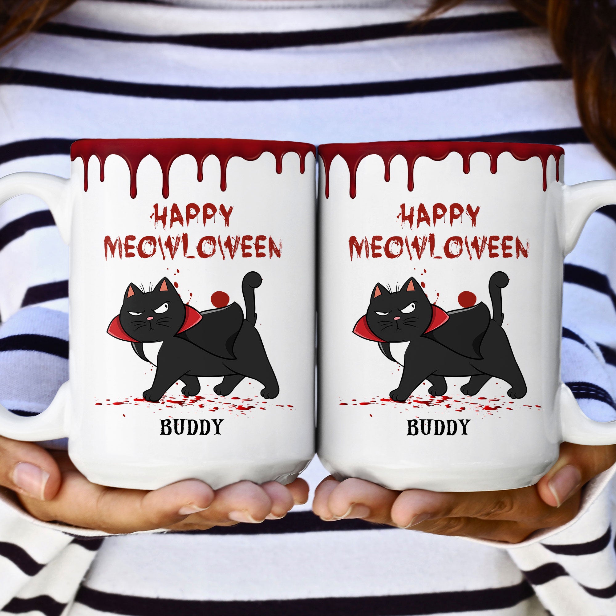 Spooky Fluffy Cat - Personalized Mug