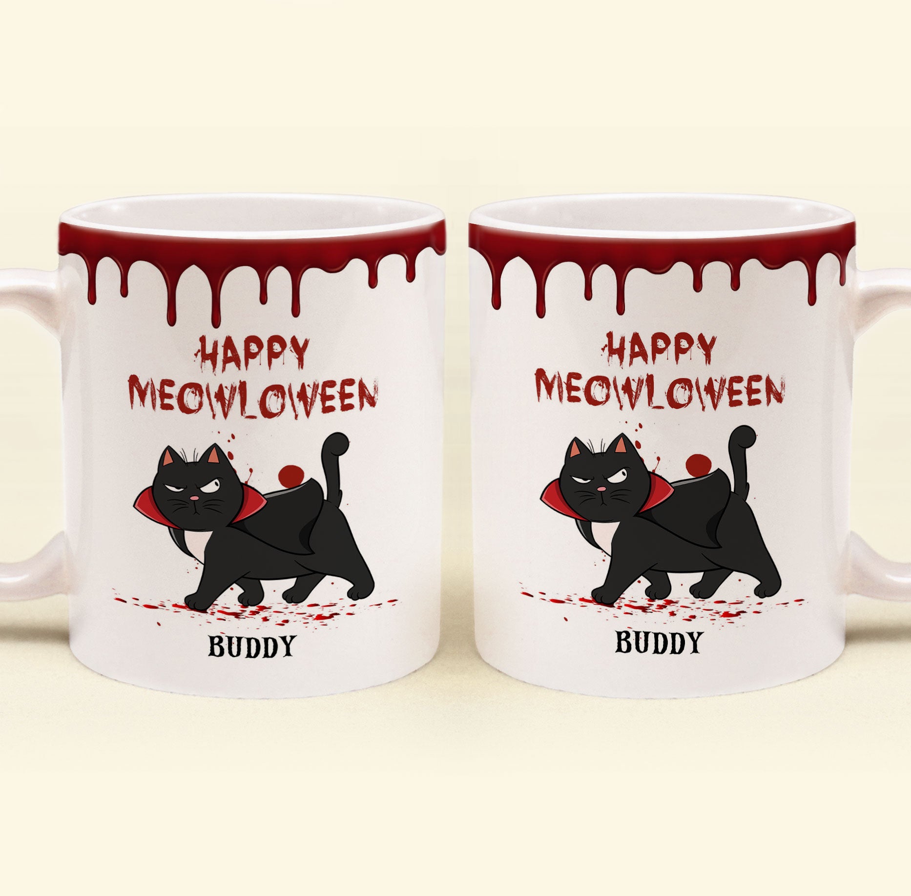 Spooky Fluffy Cat - Personalized Mug