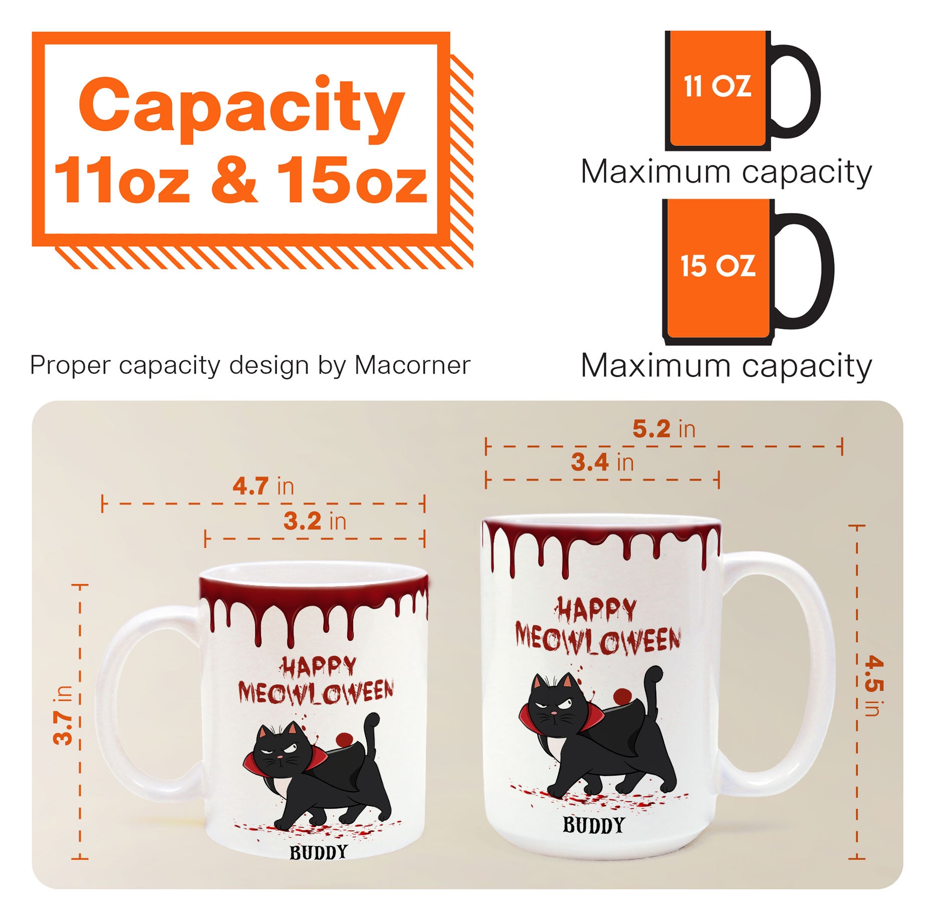 Spooky Fluffy Cat - Personalized Mug