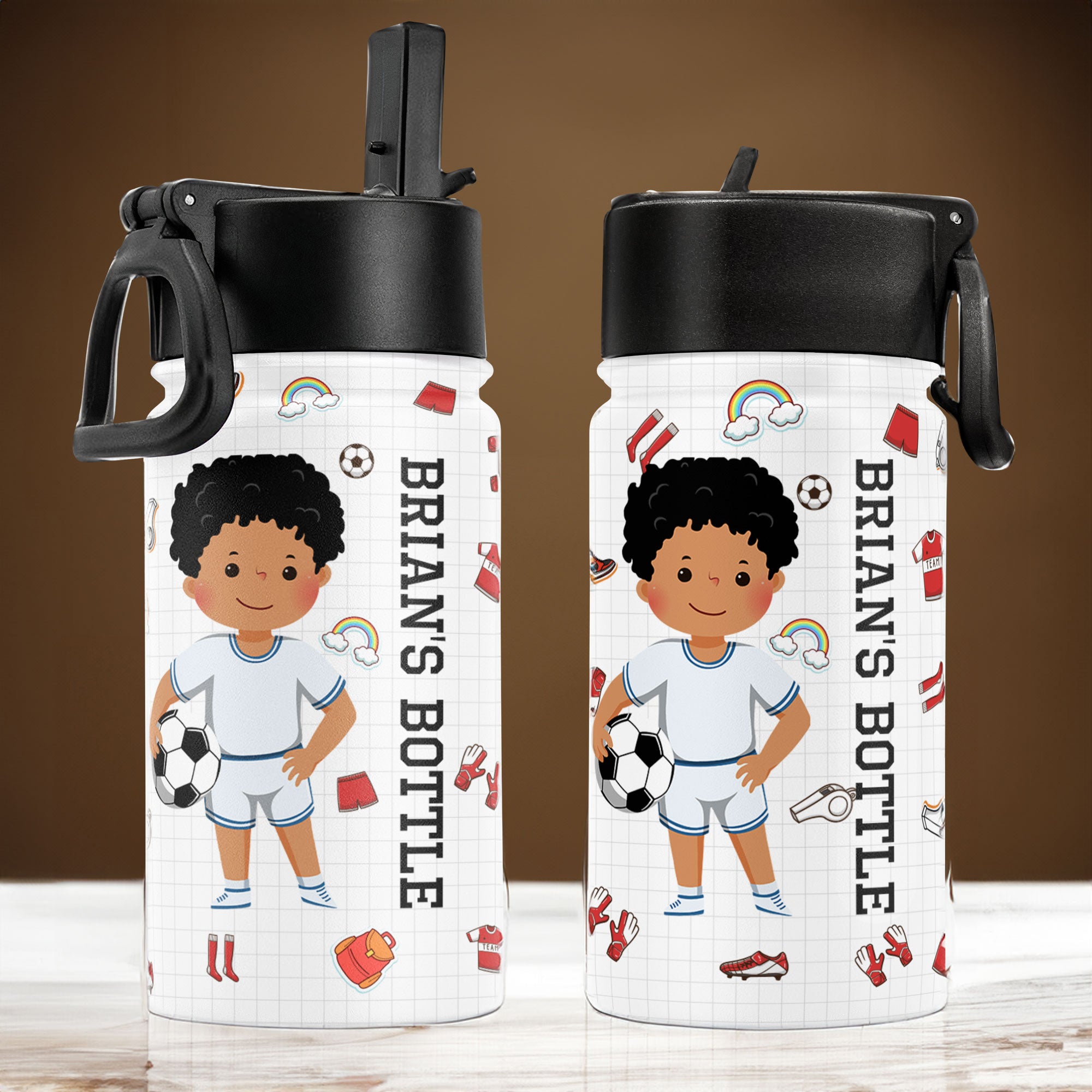 Sport Kids - Personalized Photo Kids Water Bottle With Straw Lid