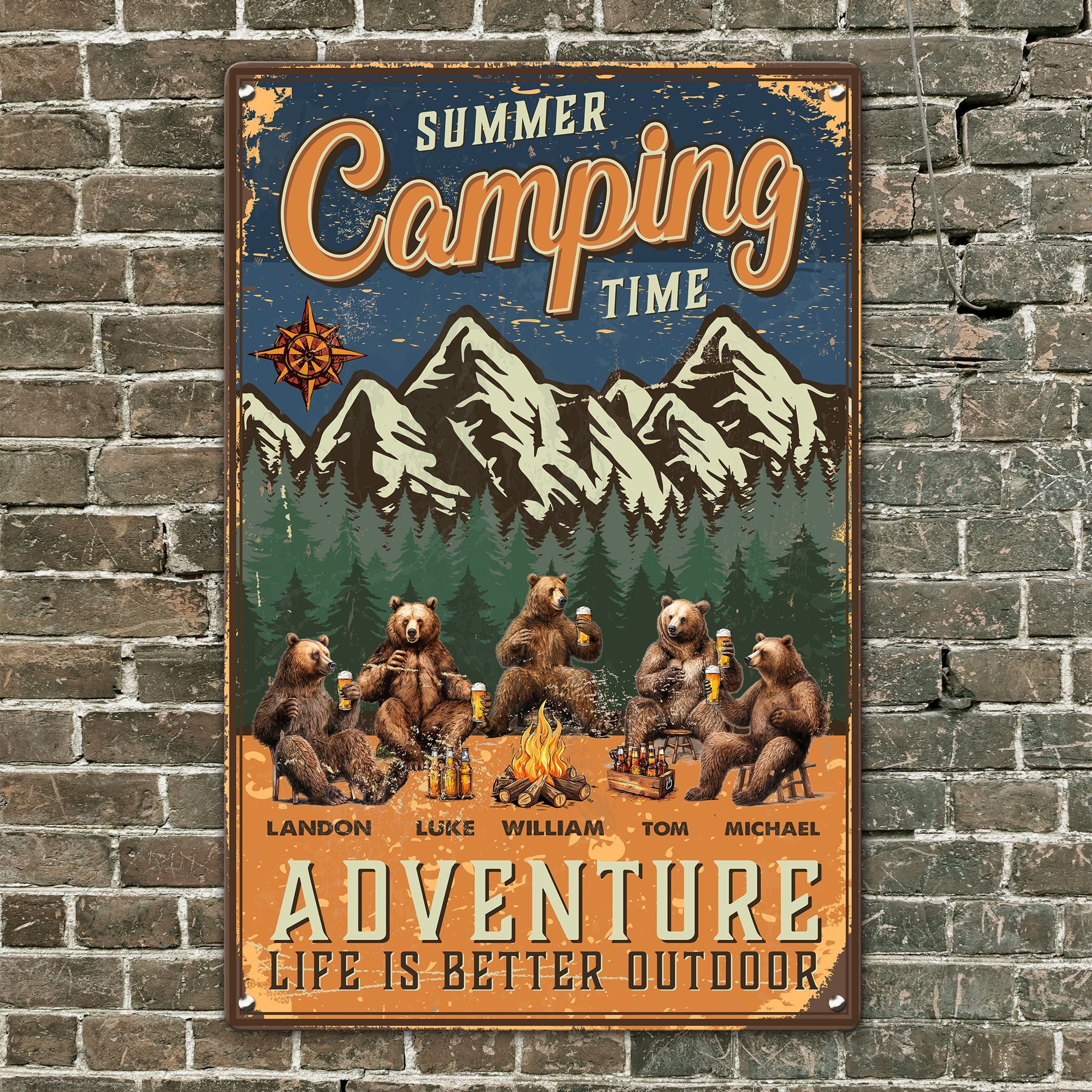 Summer Camping Time, Adventure Life Is Better Outdoor - Personalized Metal Sign