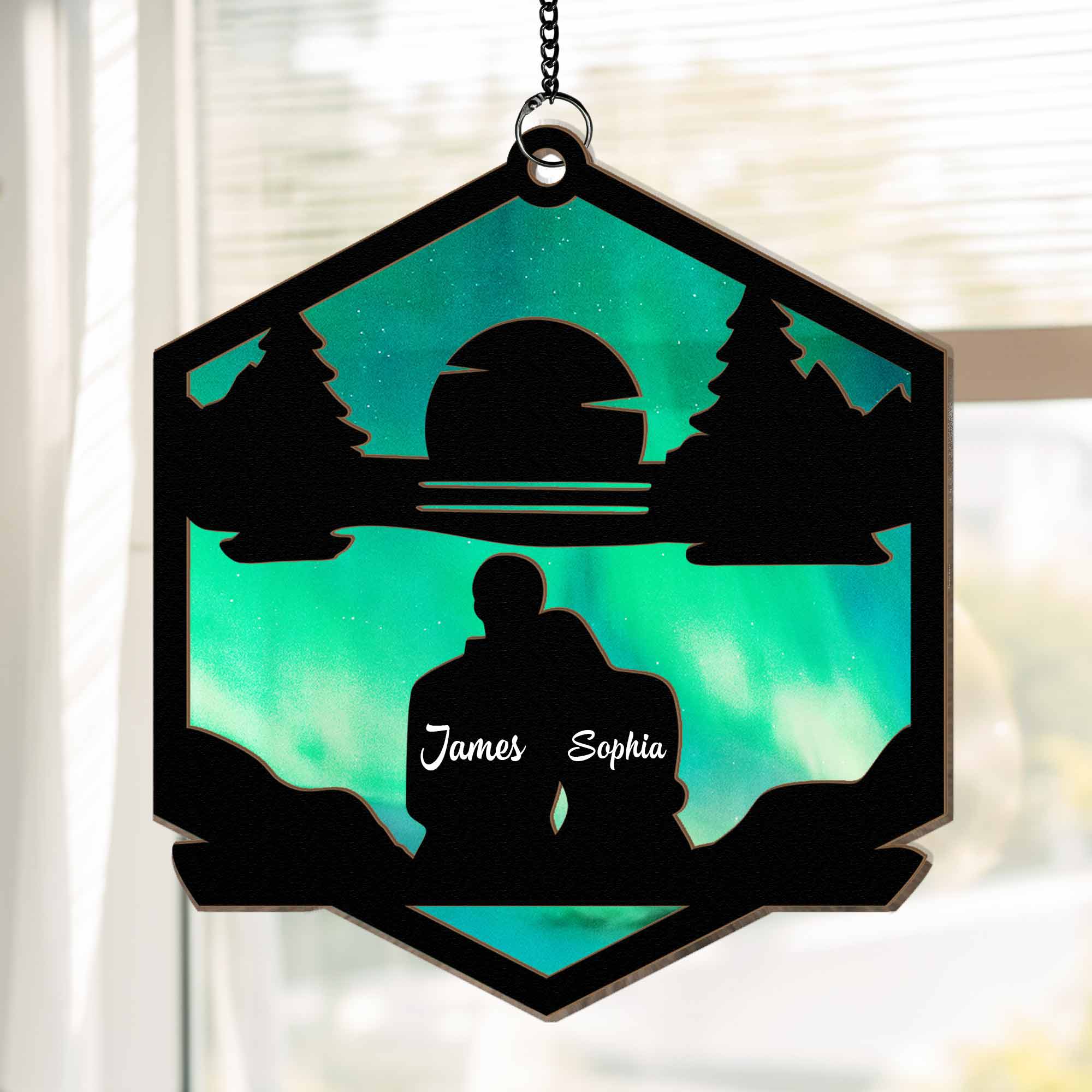 Sweet Couple - Personalized Window Hanging Suncatcher Ornament