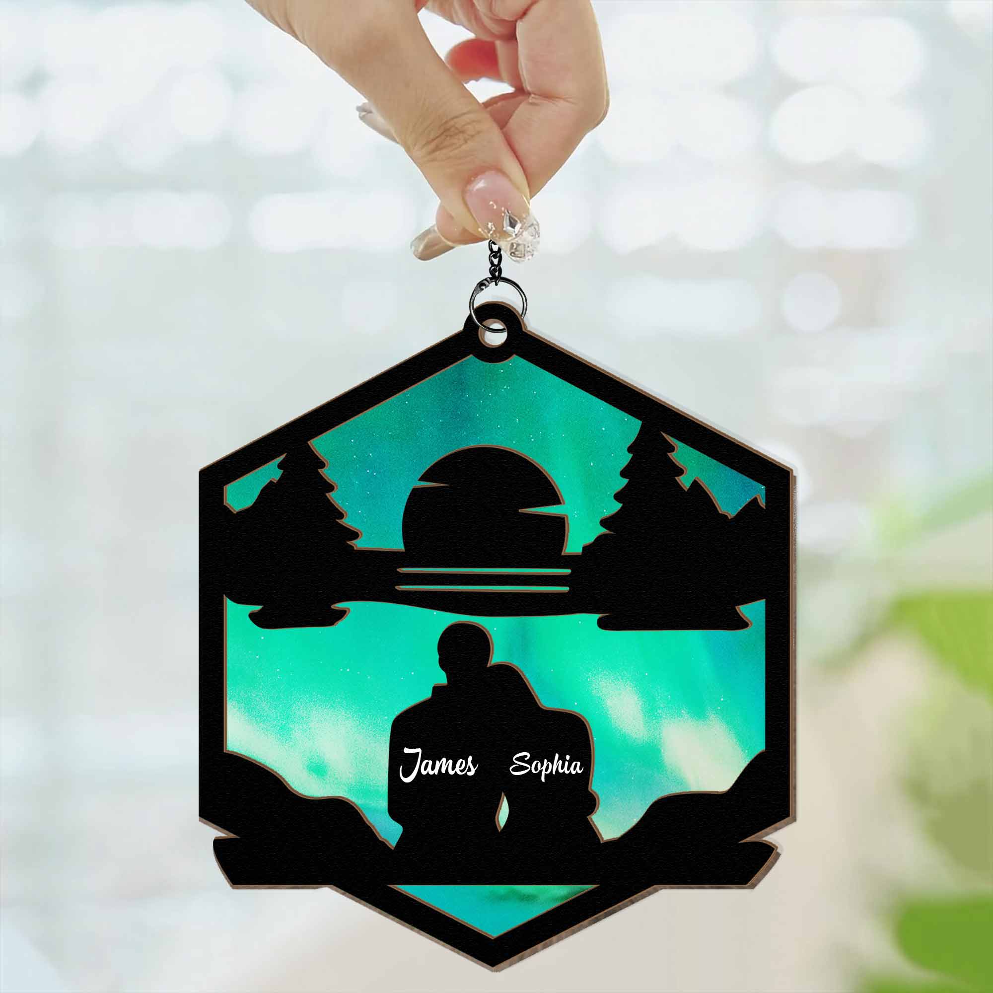 Sweet Couple - Personalized Window Hanging Suncatcher Ornament