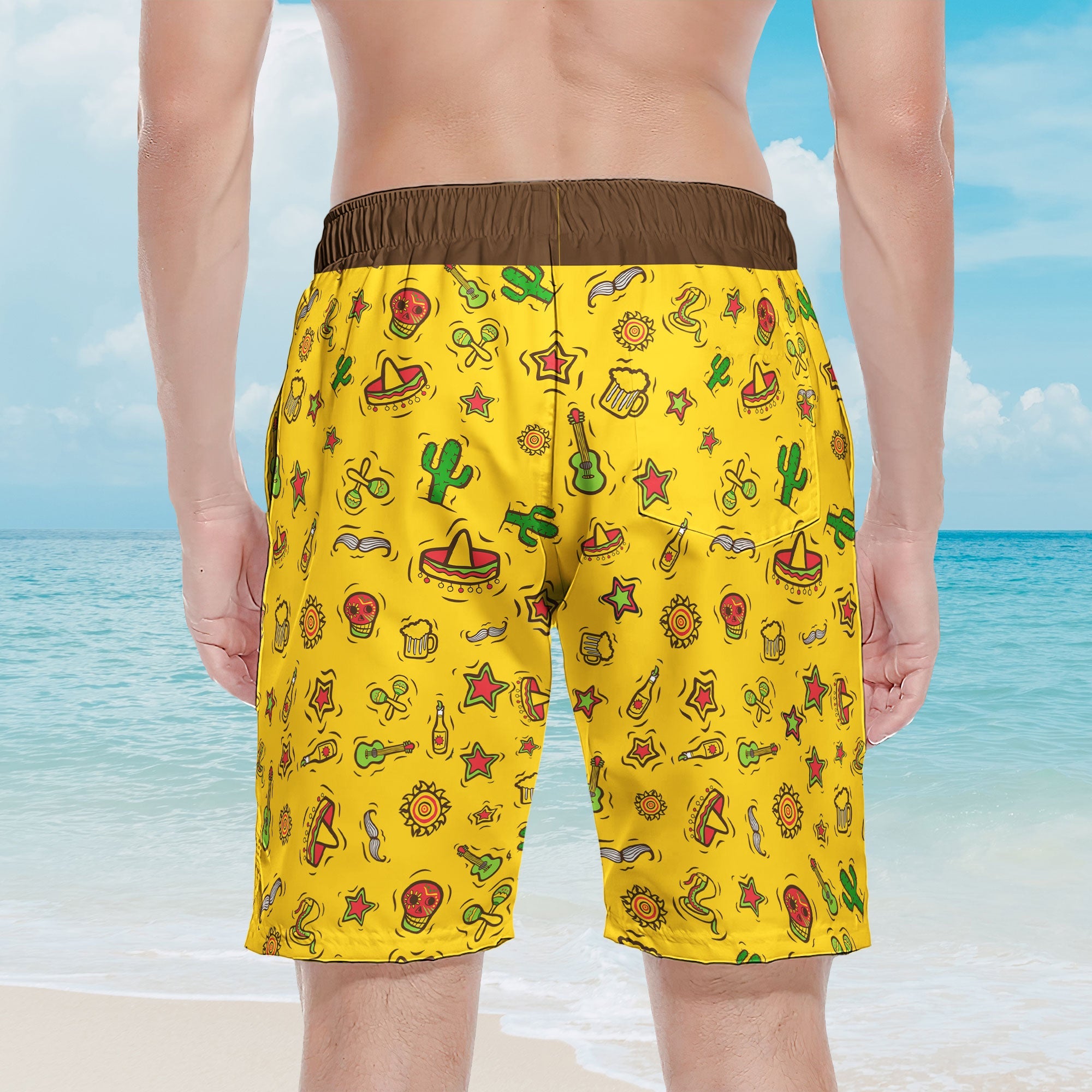 Taco Emergency Call 9-Juan-Juan Mexican Gift For Him - Personalized Beach Shorts