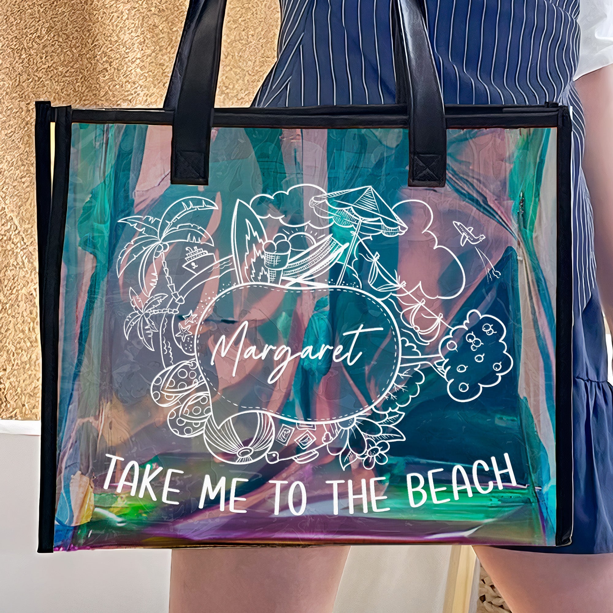 Take Me To The Beach - Personalized Holographic Tote