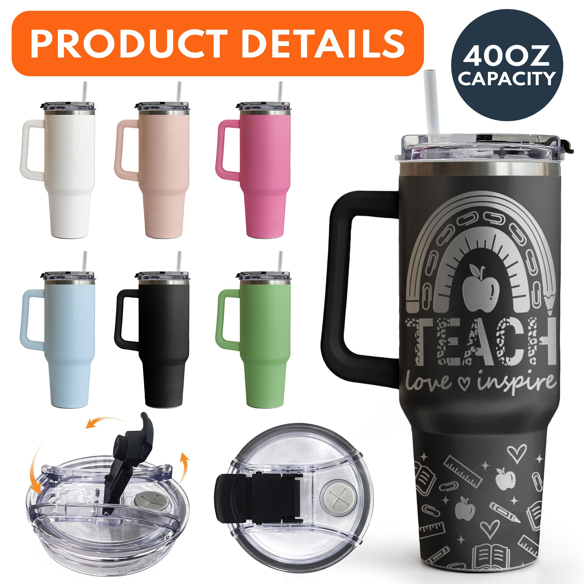 Teach Love Inspire - Personalized 40oz Tumbler