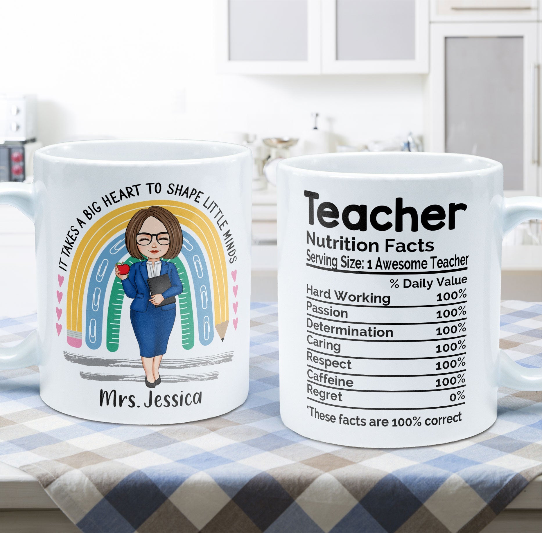 Teacher Nutrition Facts - Personalized Mug