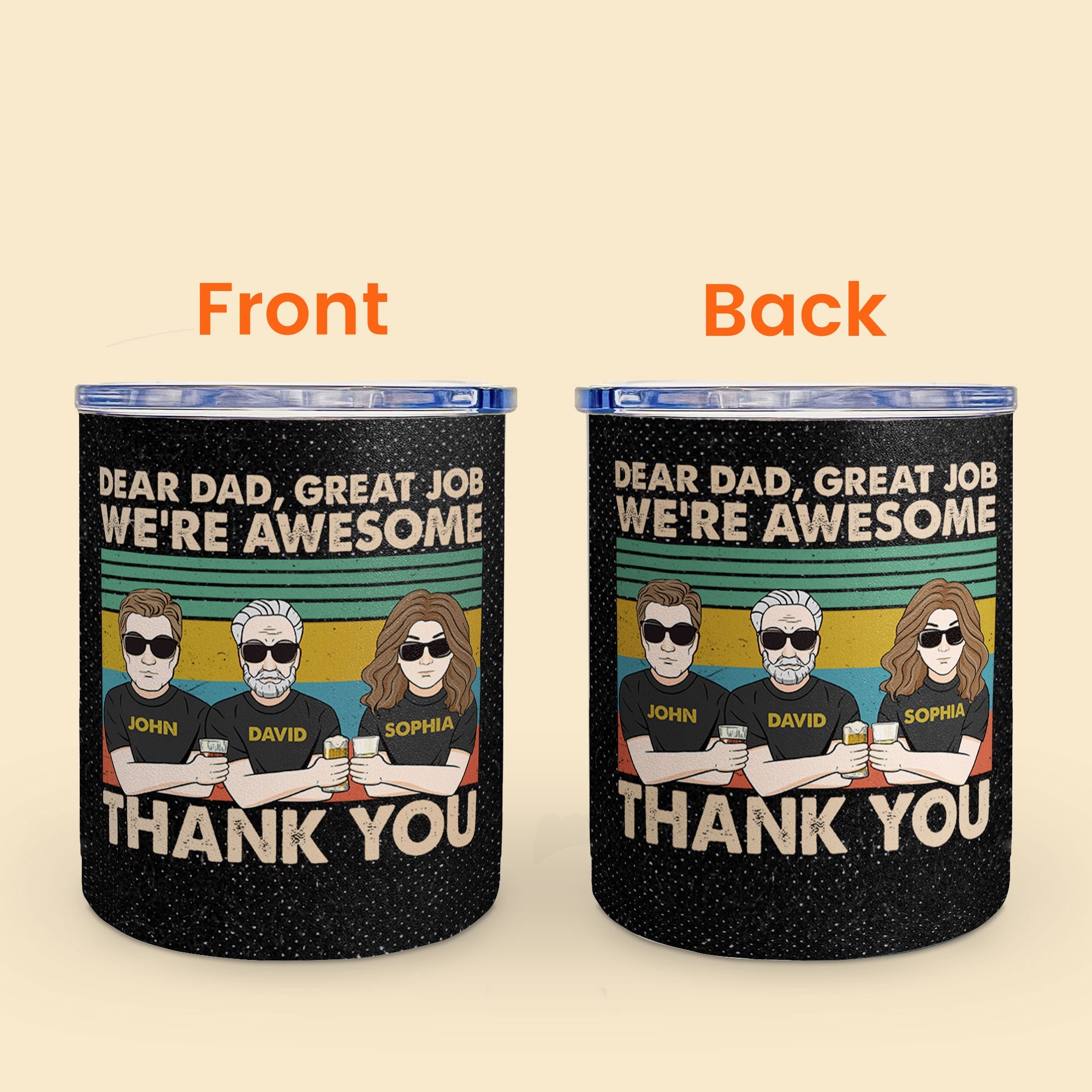 Thank You Dad - We're Awesome - Personalized 10oz Lowball Tumbler