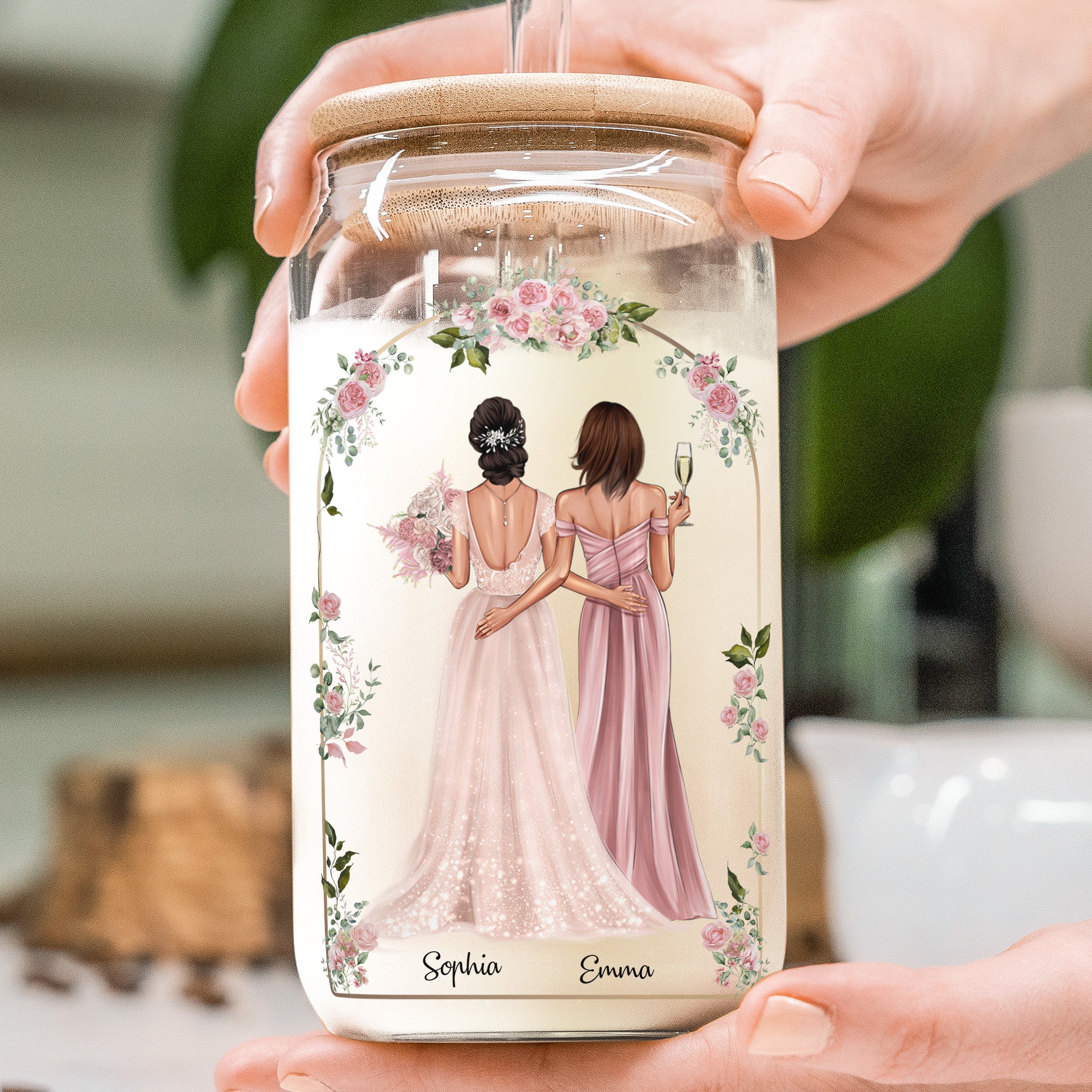 Thank You For Being My Bridesmaid - Personalized Clear Glass Cup