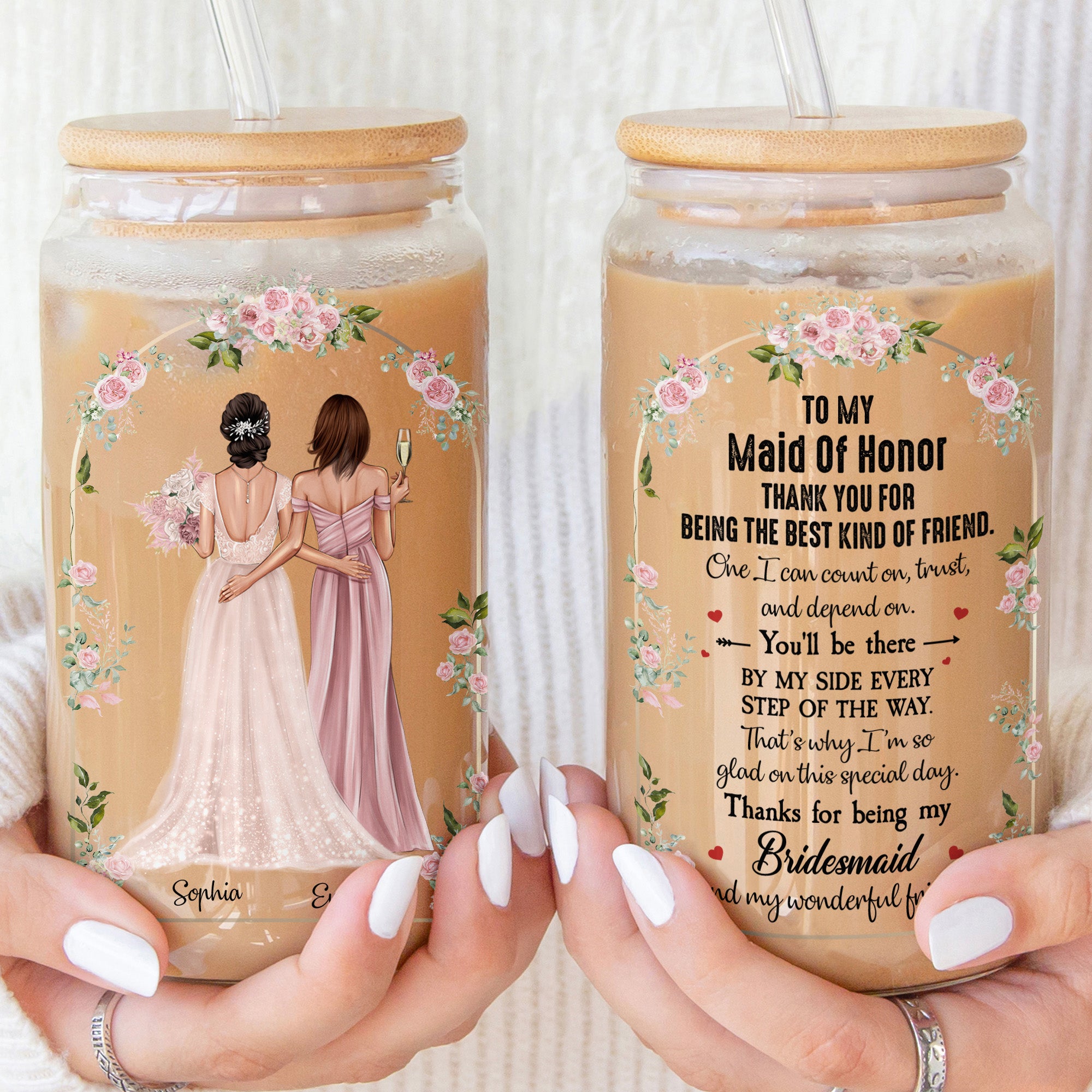 Thank You For Being My Bridesmaid - Personalized Clear Glass Cup