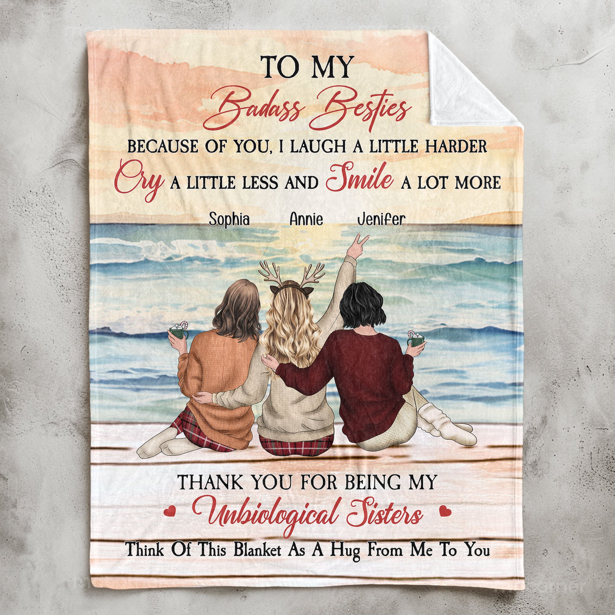 Thank You For Being My Unbiological Sister Friendship Gift - Personalized Blanket