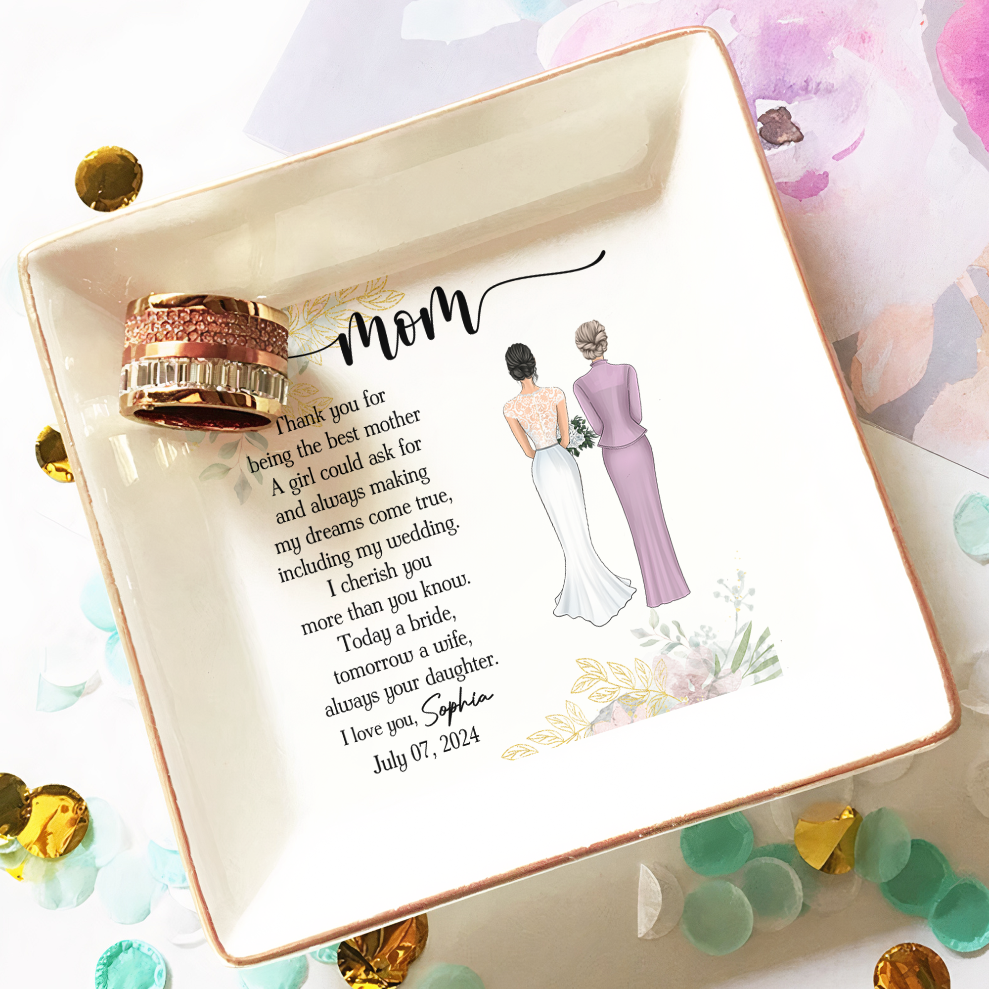 Thank You For Being The Best Mother Of The Bride - Personalized Jewelry Dish