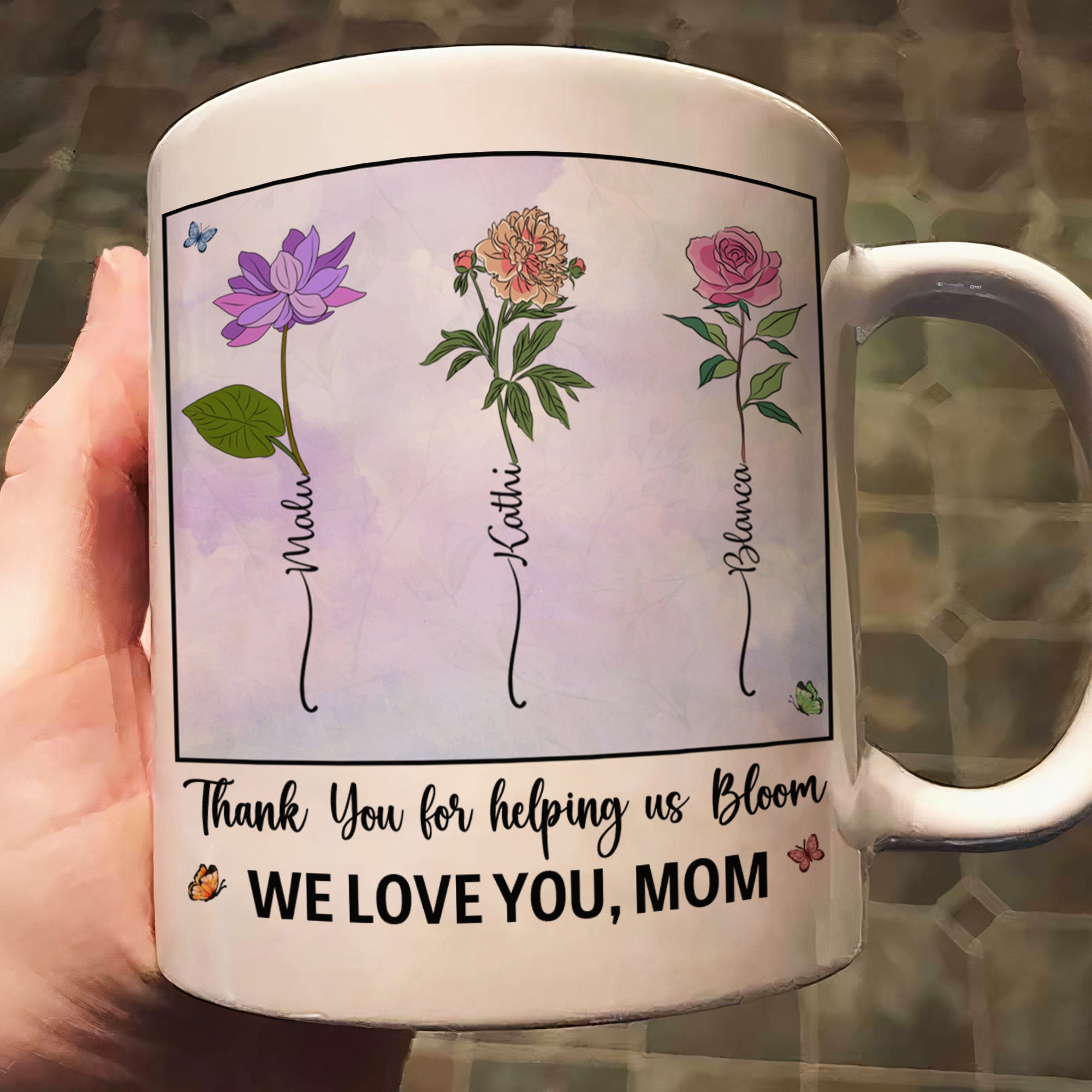 Thank You For Helping Us Bloom - Personalized Mug