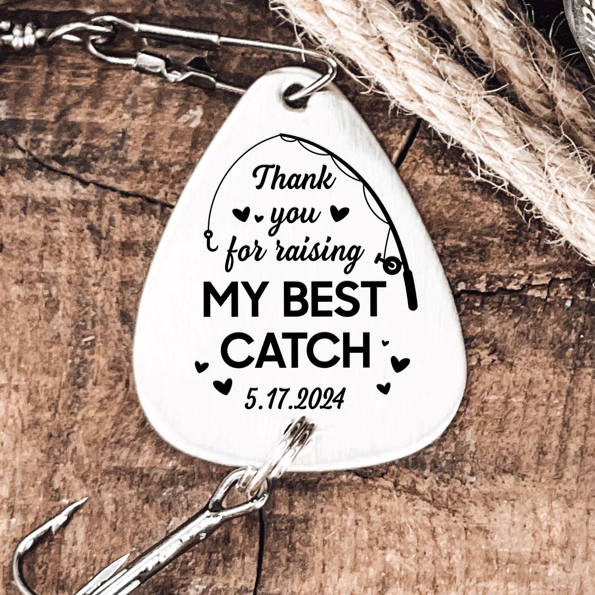 Thank You For Raising My Best Catch Father Of Groom - Personalized Fishing Lure Keychain