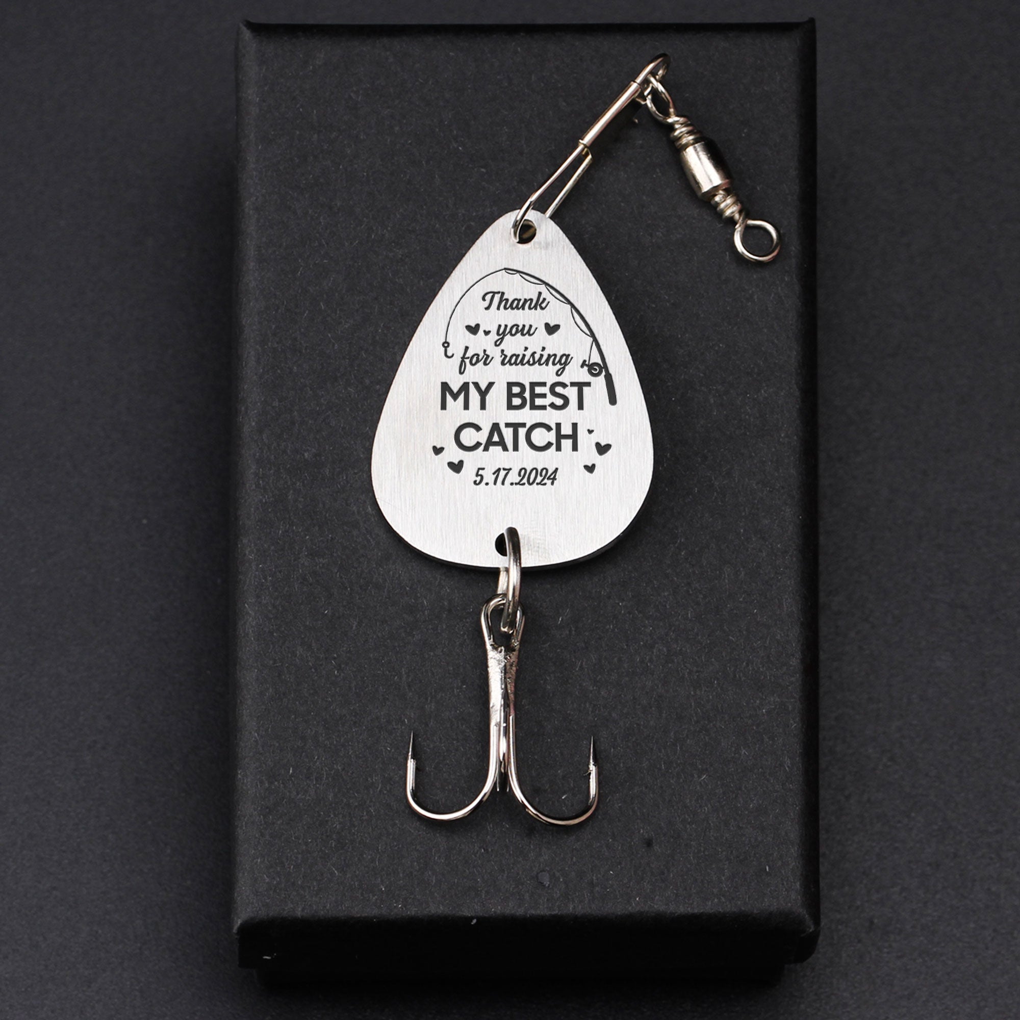 Thank You For Raising My Best Catch Father Of Groom - Personalized Fishing Lure Keychain