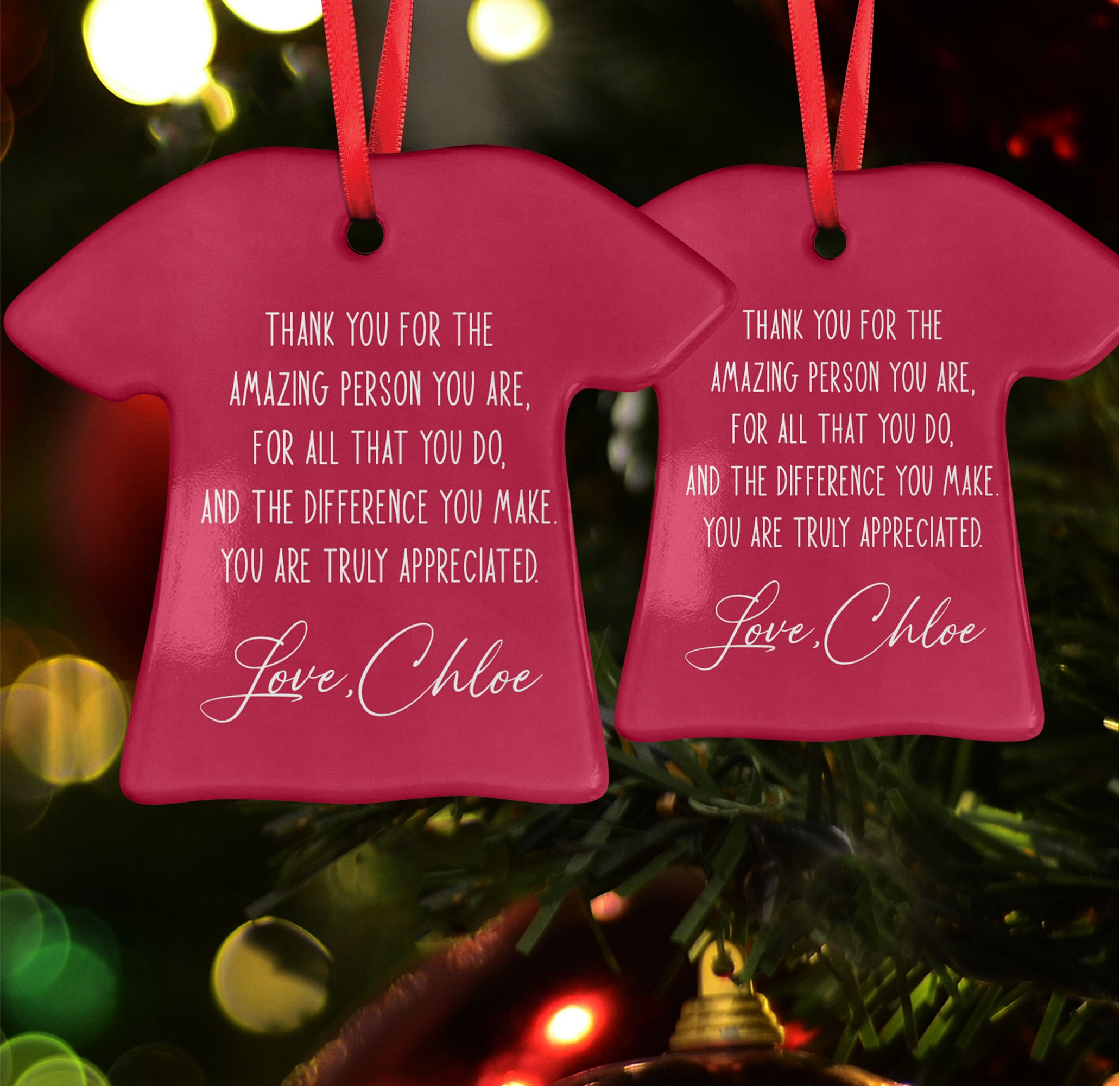 Thank You For The Amazing Person You Are - Personalized Ceramic Ornament