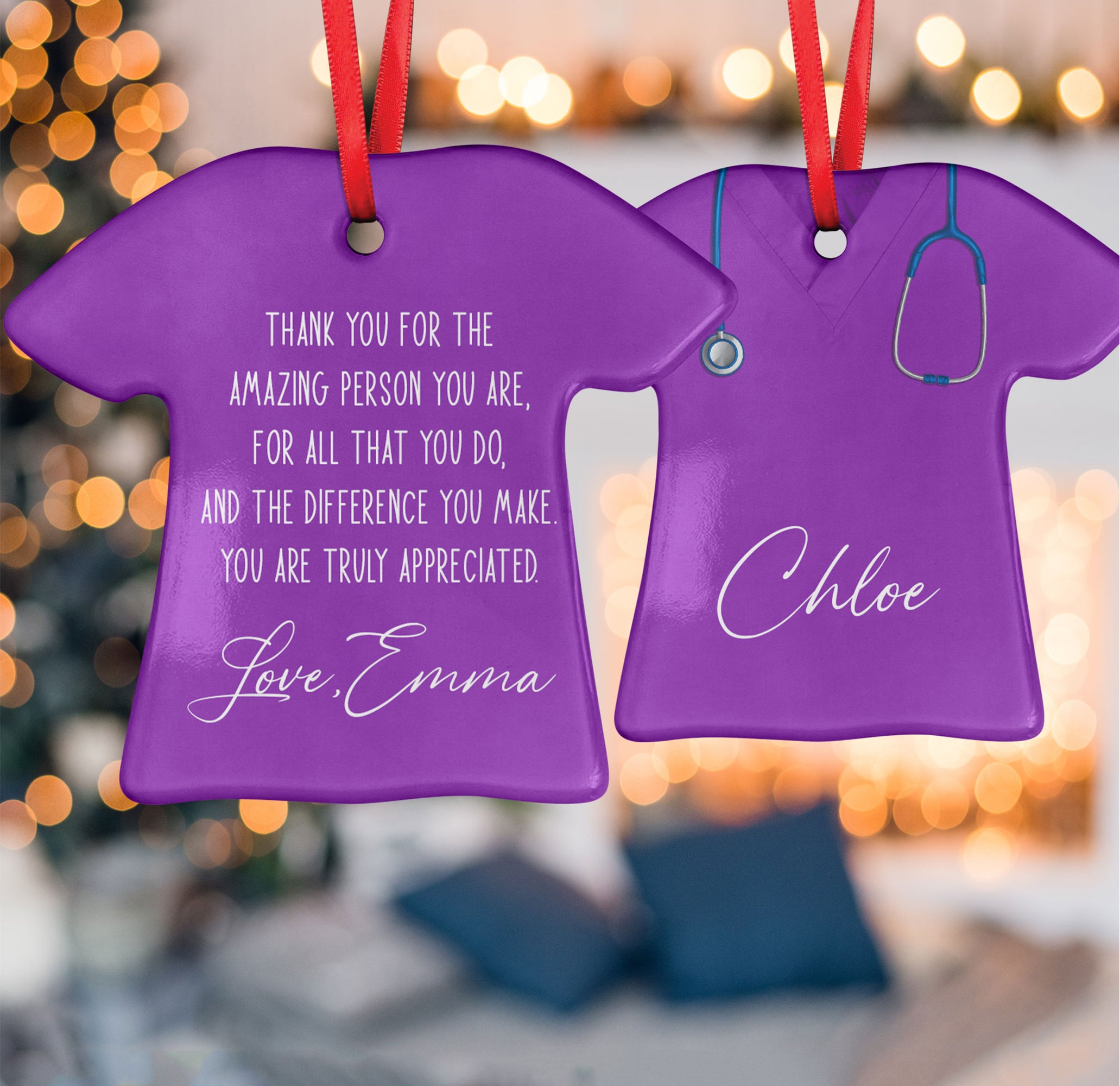 Thank You For The Amazing Person You Are - Personalized Ceramic Ornament