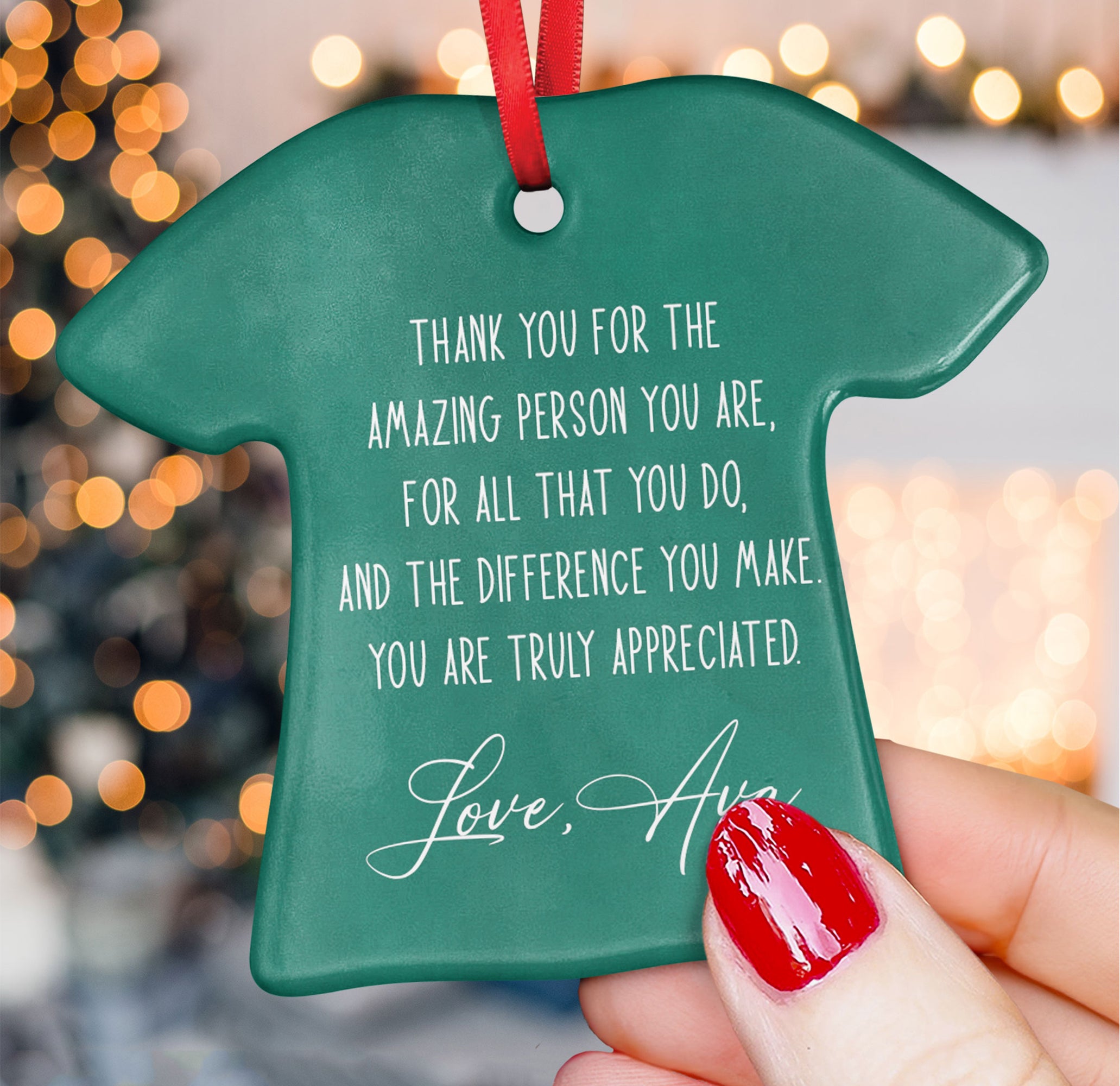 Thank You For The Amazing Person You Are - Personalized Ceramic Ornament