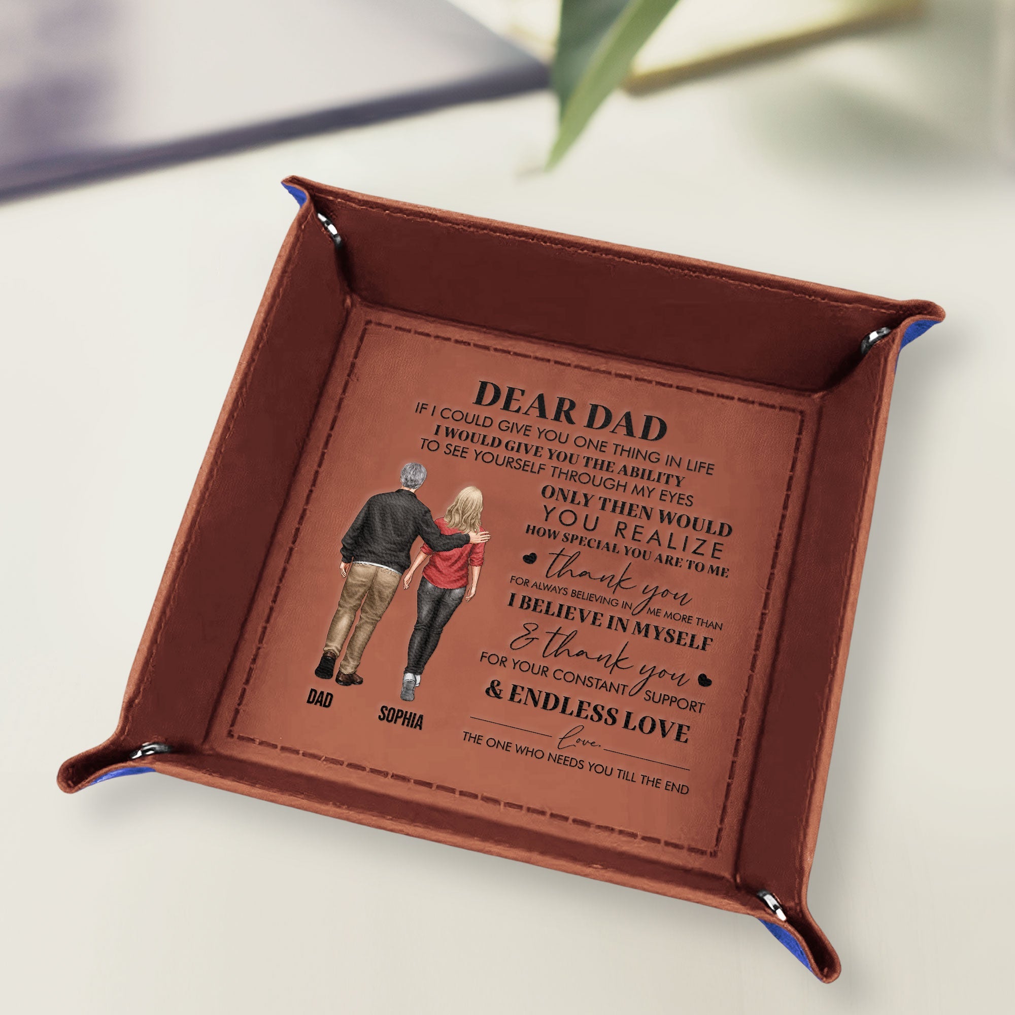 Thank You For Your Constant Support - Personalized Leather Valet Tray