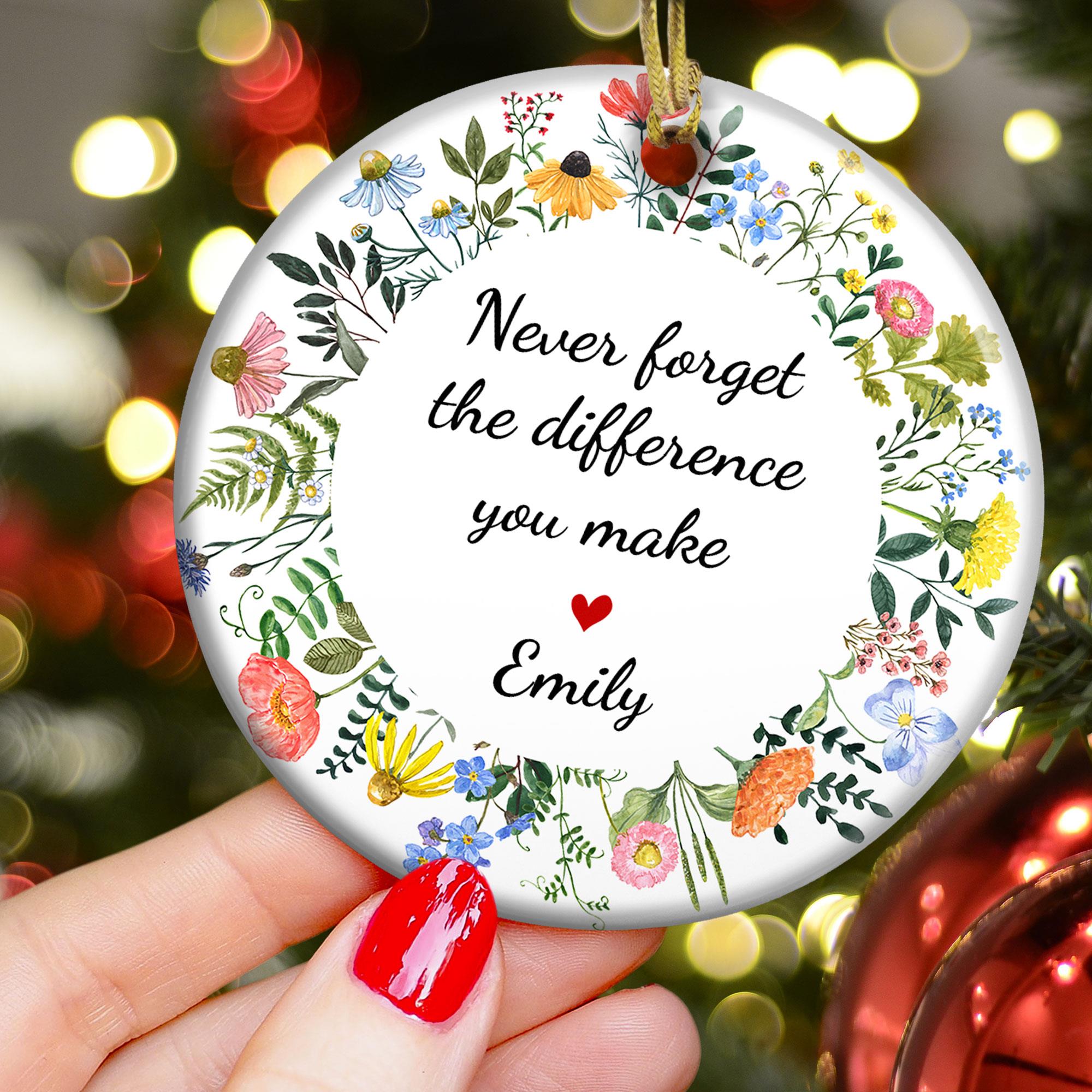 Thank You Gifts For Boss, Coworkers, Friends - Custom Names - Personalized Ceramic Ornament