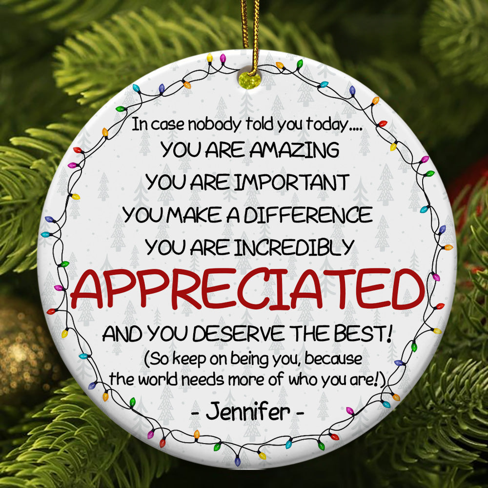 Thank You Gifts For Boss, Coworkers, Friends - You Are Amazing - Personalized Ceramic Ornament