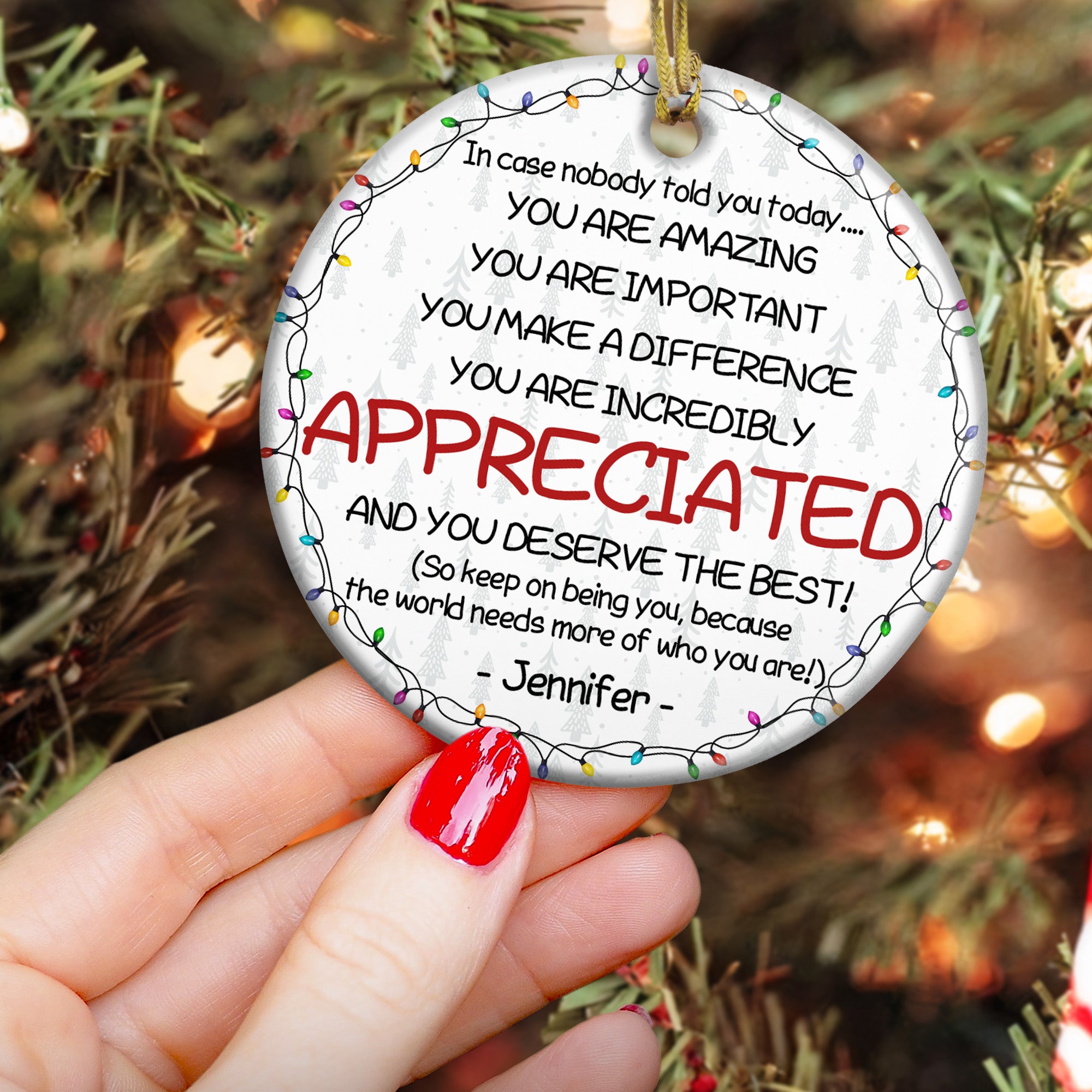 Thank You Gifts For Boss, Coworkers, Friends - You Are Amazing - Personalized Ceramic Ornament