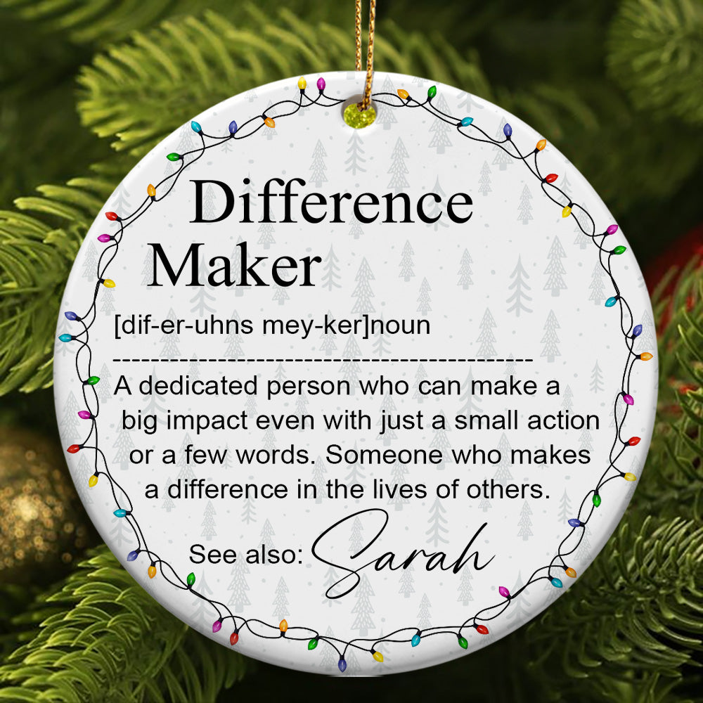 Thank You Gifts For Boss, Coworkers, Friends - Difference Maker - Personalized Ceramic Ornament