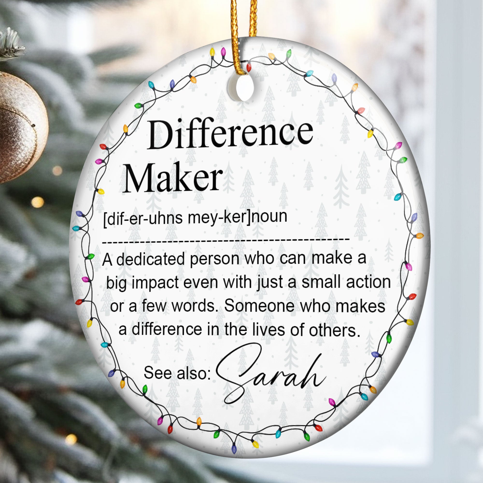 Thank You Gifts For Boss, Coworkers, Friends - Difference Maker - Personalized Ceramic Ornament