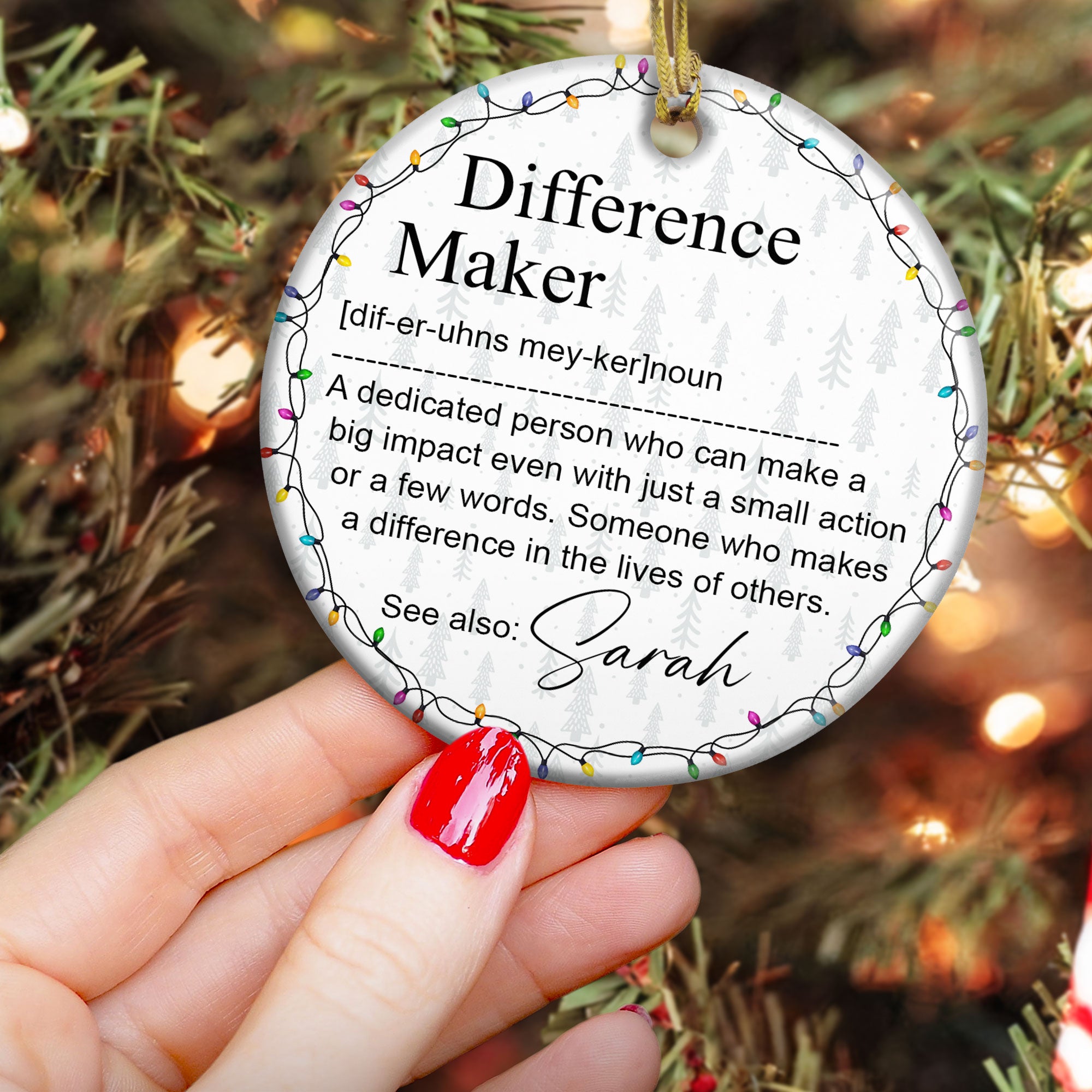 Thank You Gifts For Boss, Coworkers, Friends - Difference Maker - Personalized Ceramic Ornament