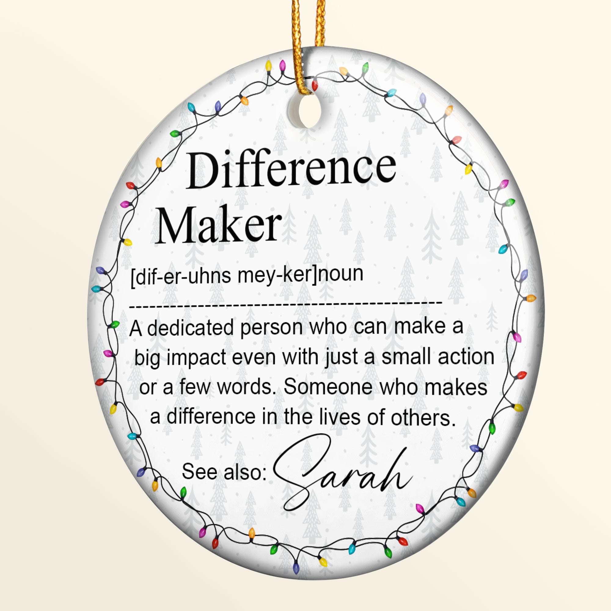 Thank You Gifts For Boss, Coworkers, Friends - Difference Maker - Personalized Ceramic Ornament