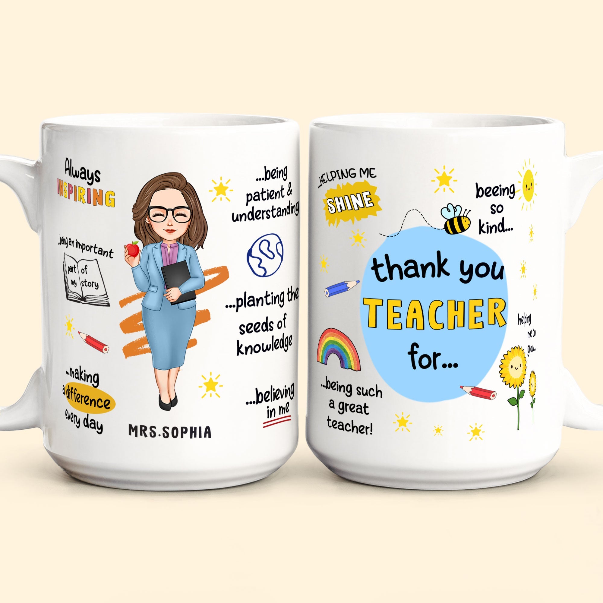 Thank You Teacher - Personalized Mug