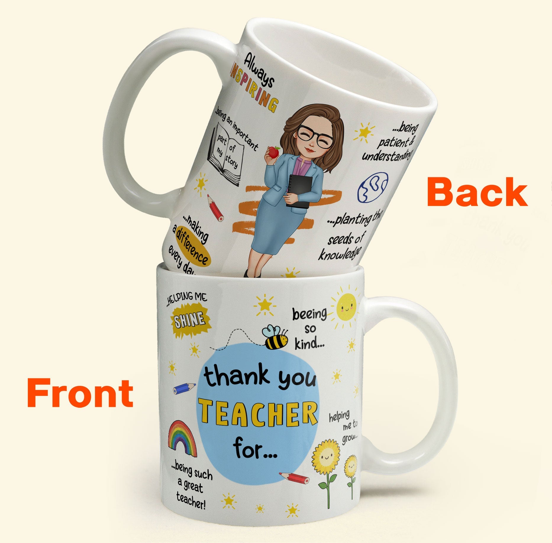 Thank You Teacher - Personalized Mug