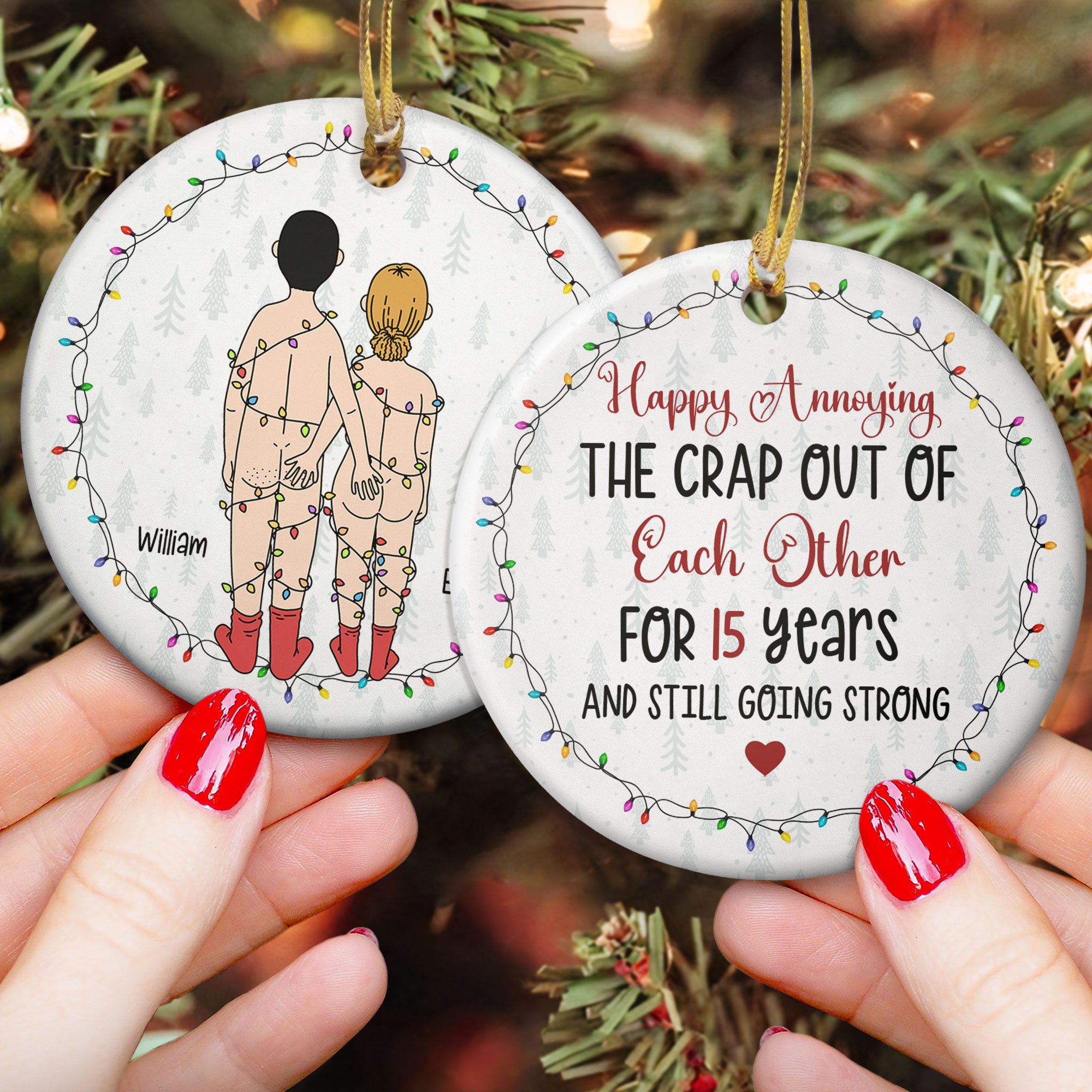 Thanks For All The Orgasms Keep That Sh**! Up! - Personalized Ceramic Ornament