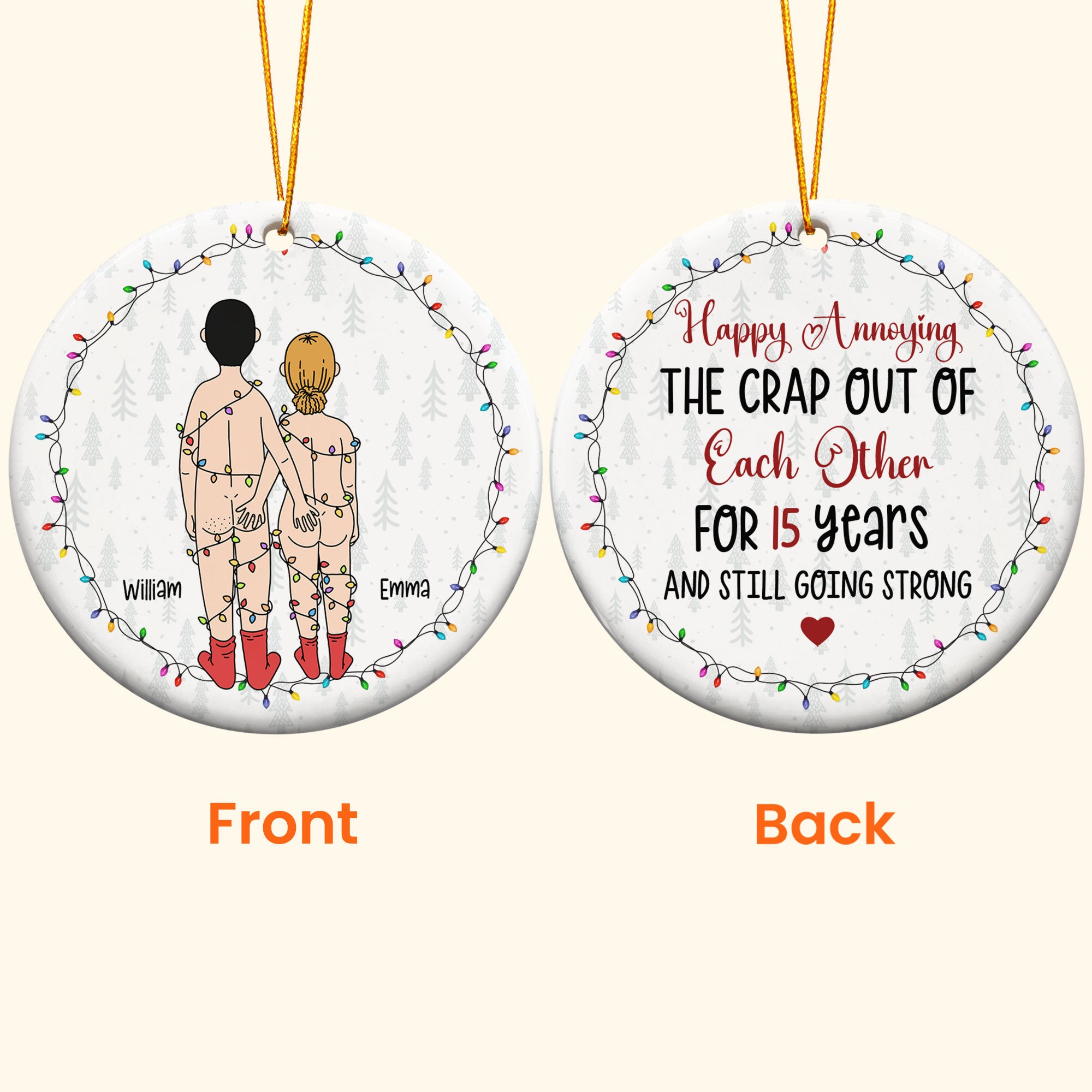 Thanks For All The Orgasms Keep That Sh**! Up! - Personalized Ceramic Ornament