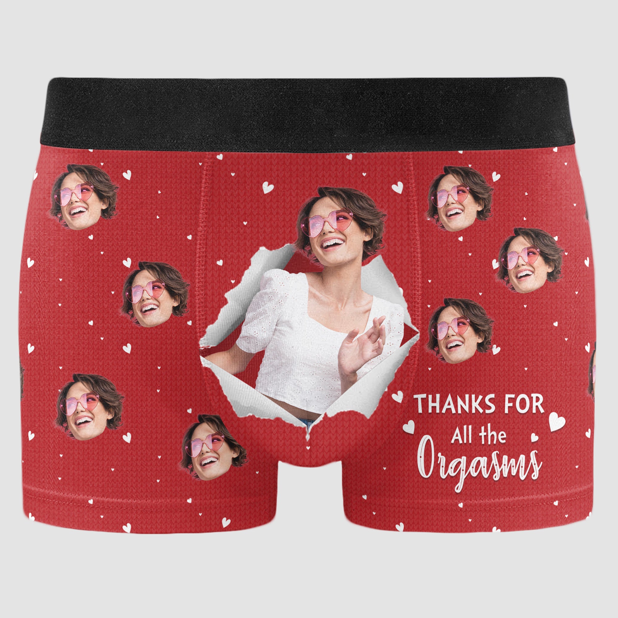 Thanks For All The Orgasms - Personalized Photo Men's Boxer Briefs