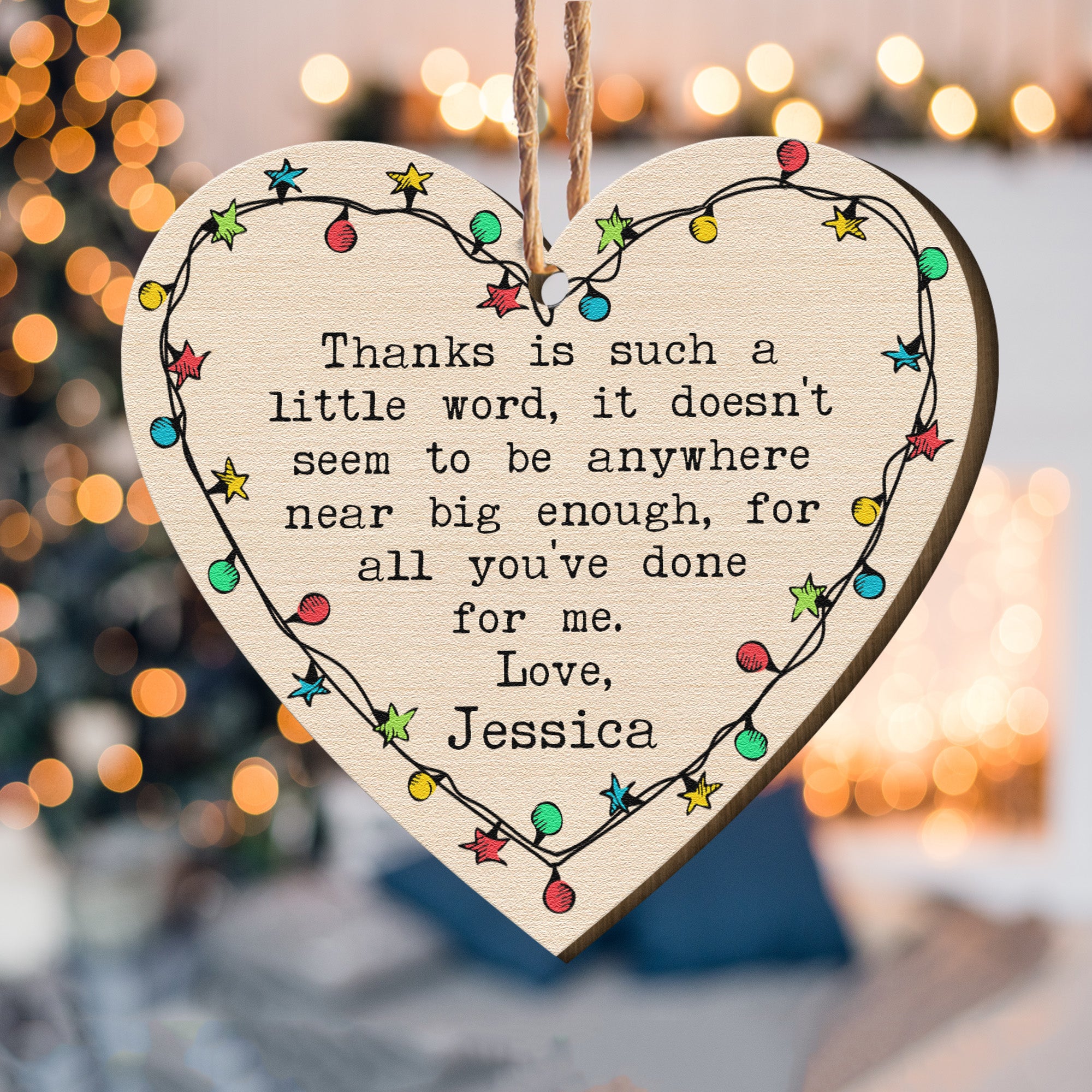 Thanks For All You've Done For Me - Personalized Wooden Ornament