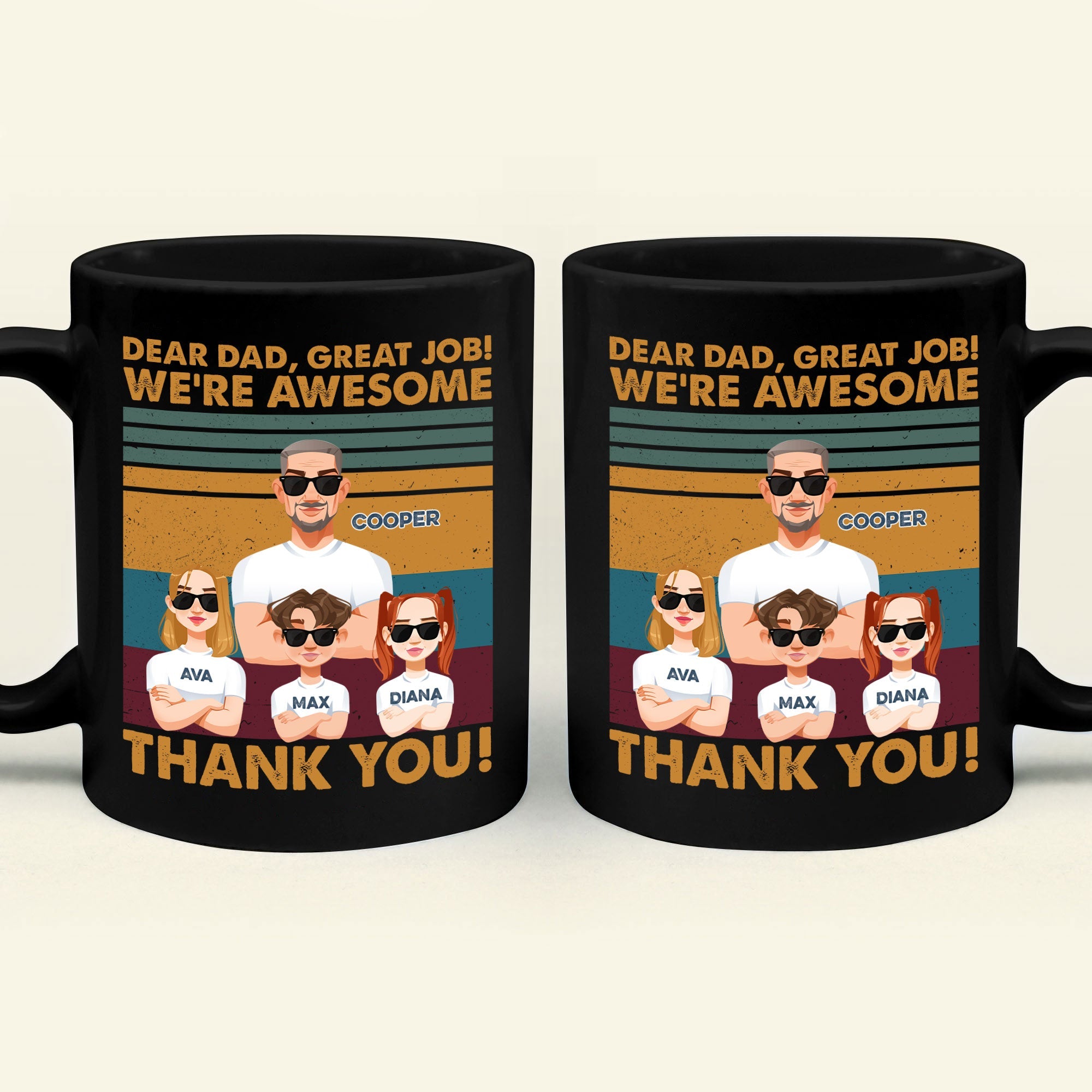 Thanks, Dad. We're Awesome (Dark Version) - Personalized Mug