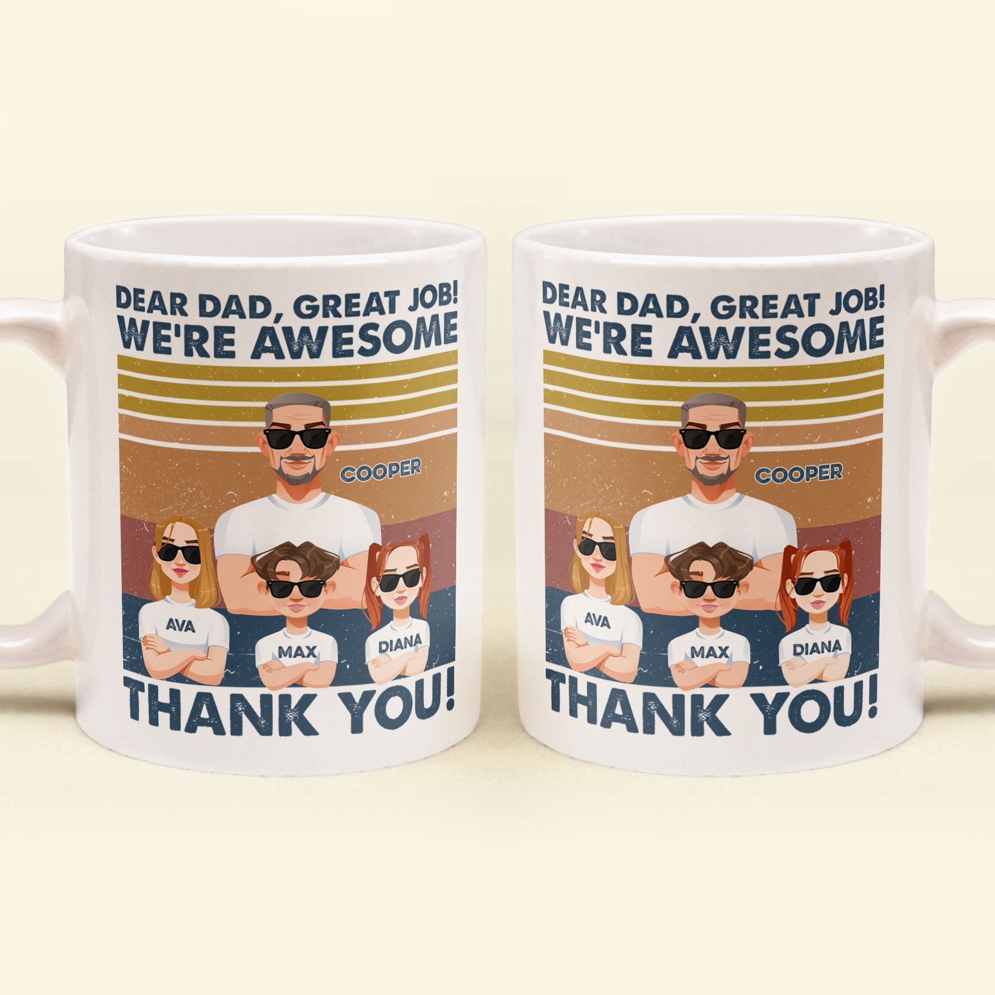 Thanks, Dad. We're Awesome (Light Version) - Personalized Mug